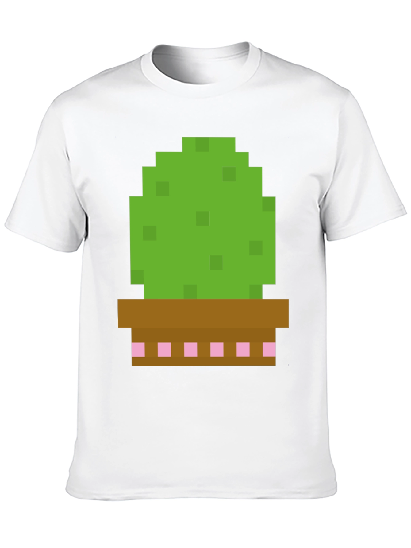 Black Pixel Cactus Graphic Tee - Gamer Style Shirt view 10