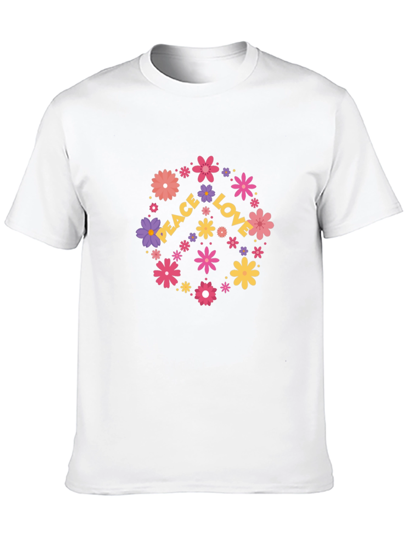 Black Peace Love Flower Graphic T-Shirt view 10