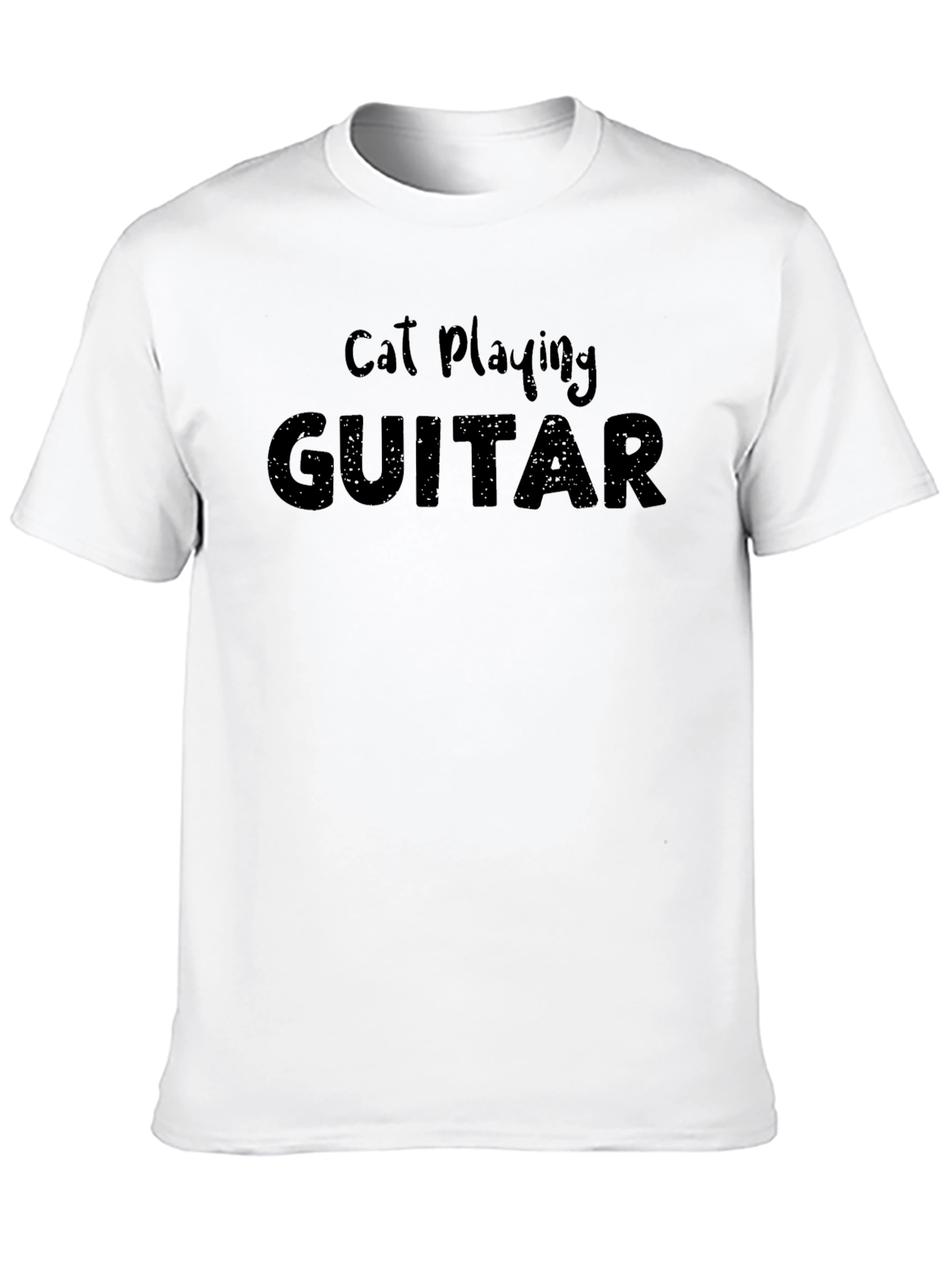 Black Cat Playing Guitar Black T-Shirt view 10