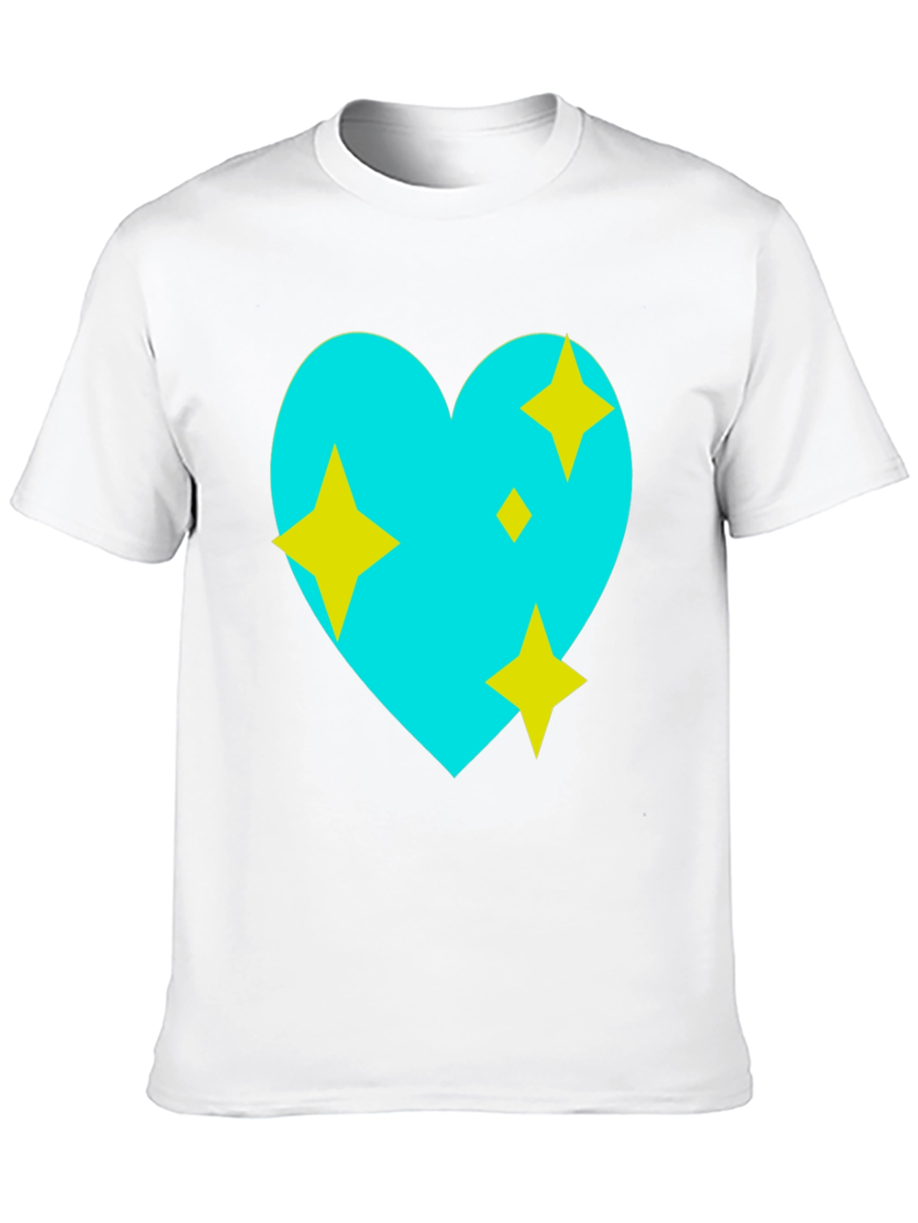 Black Sparkling Heart Graphic Tee - Black Cotton Blend view 10