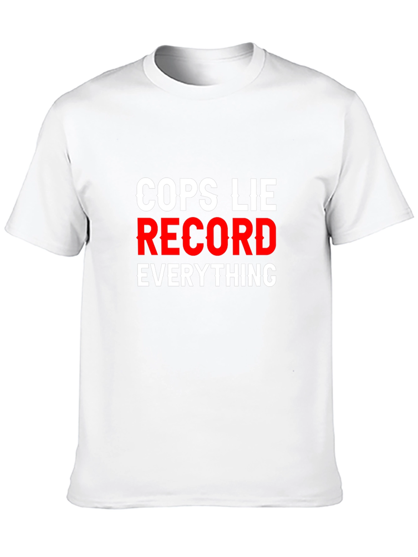 Black Cops Lie Record Everything T-Shirt view 10