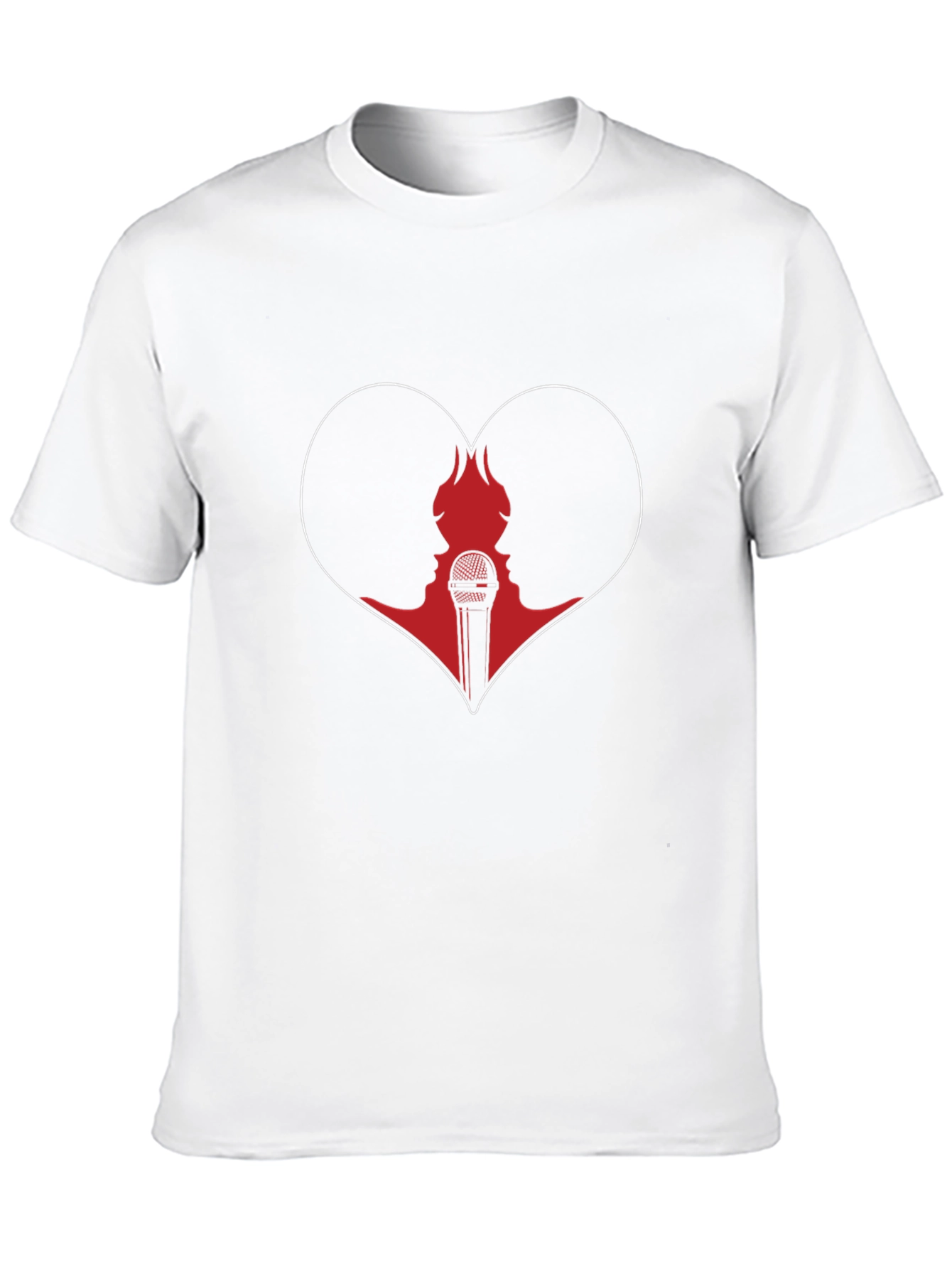 Black Heart & Microphone Graphic T-Shirt - Unisex view 10