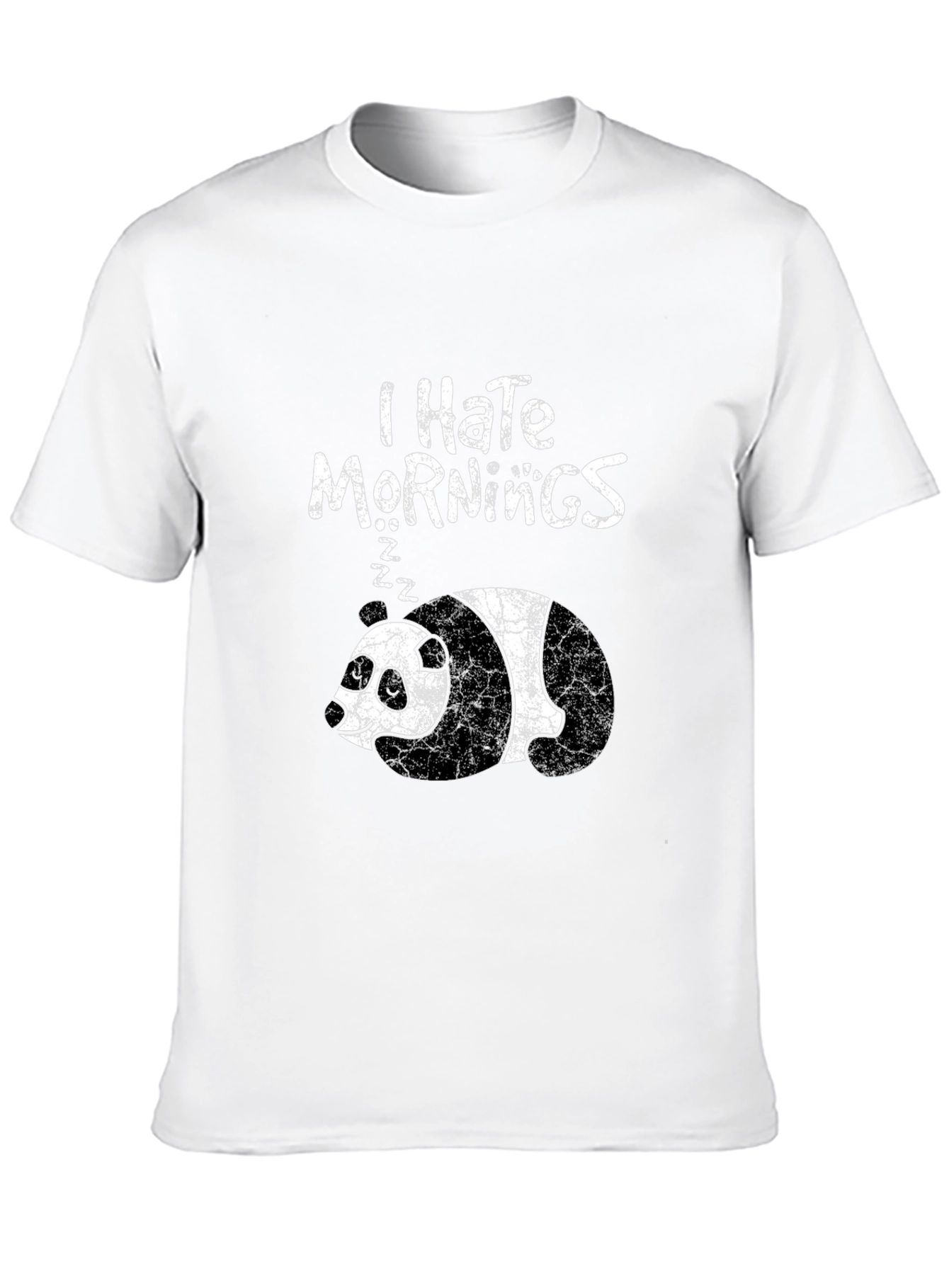 Black I Hate Mornings Panda T-Shirt - Funny Sleepy Bear Tee view 10