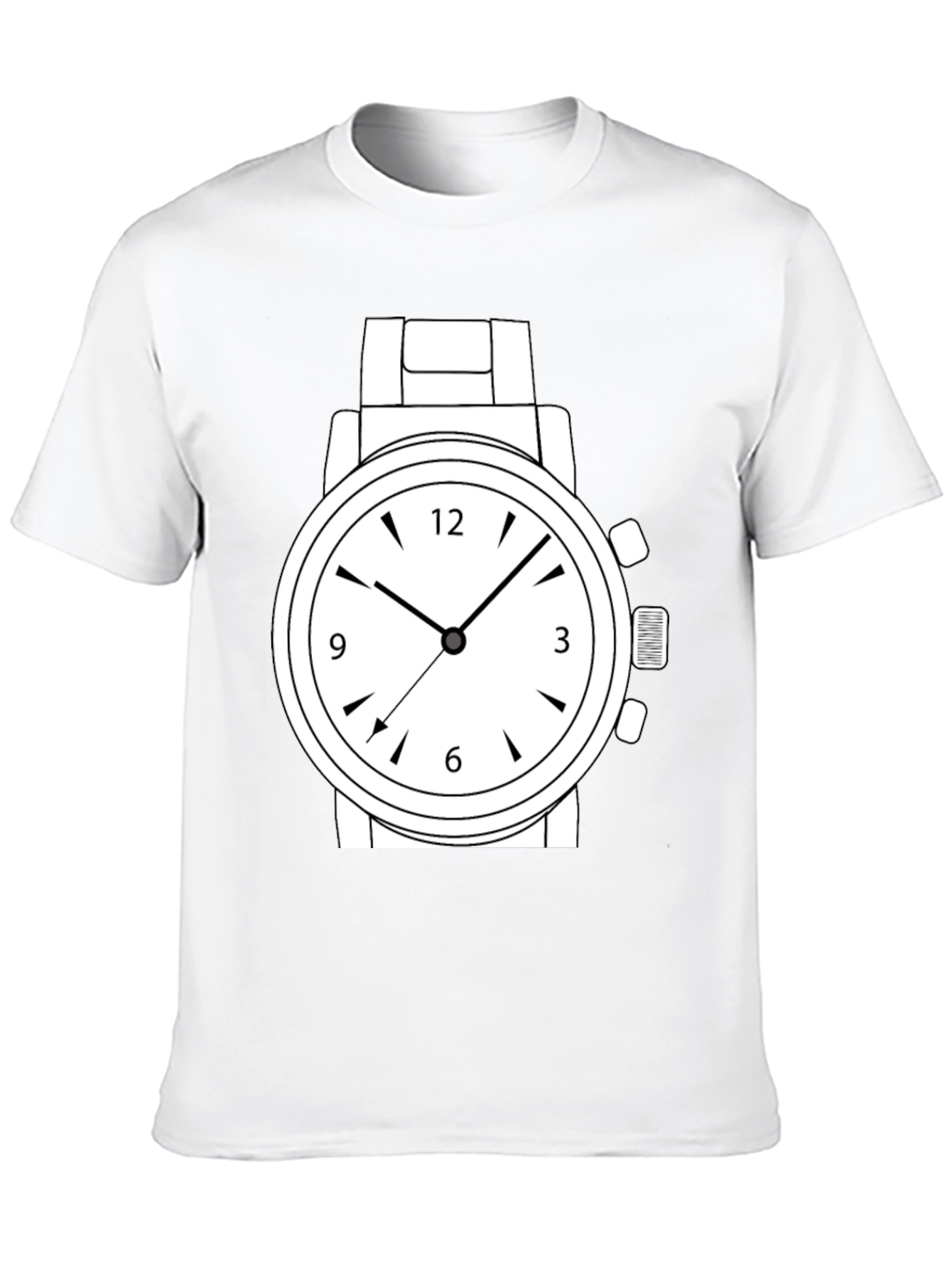 Black Men's Graphic T-Shirt - Watch Design view 10