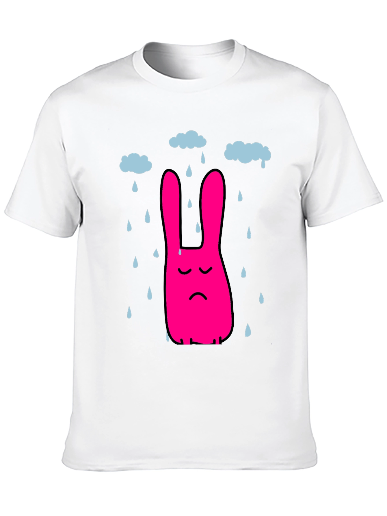 Black Sad Bunny Rain Cloud Black T-Shirt view 10
