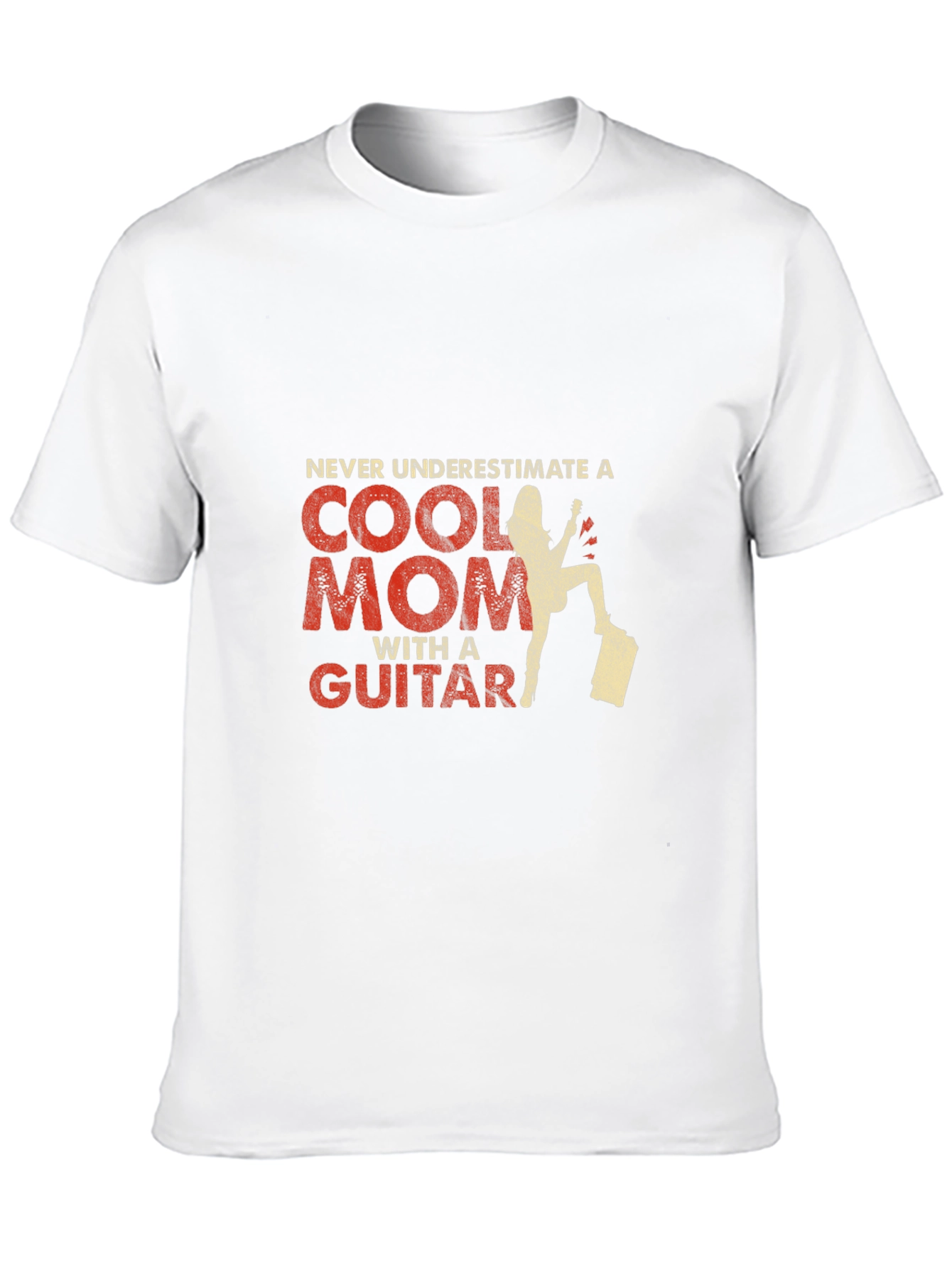 Black Cool Mom Guitar T-Shirt - Black Unisex Tee view 10