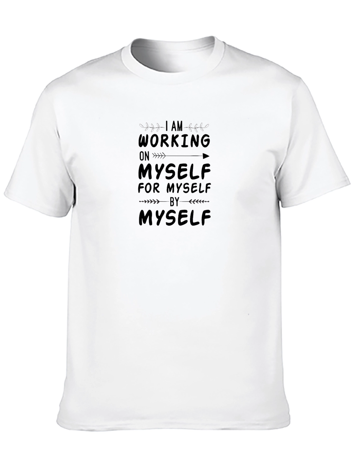Black Working On Myself Black Graphic Tee view 10