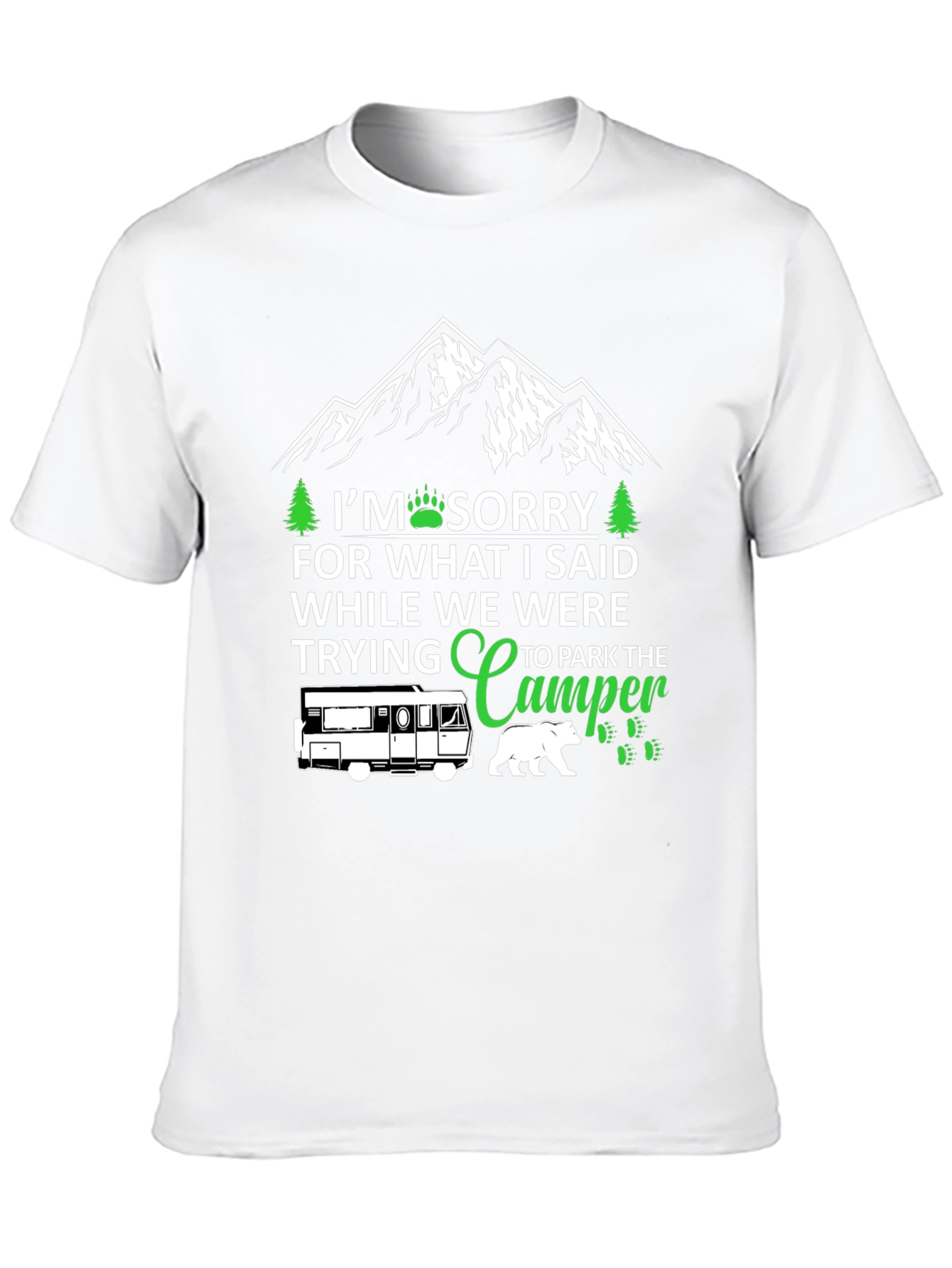 Black Sorry While Parking Camper T-Shirt view 10