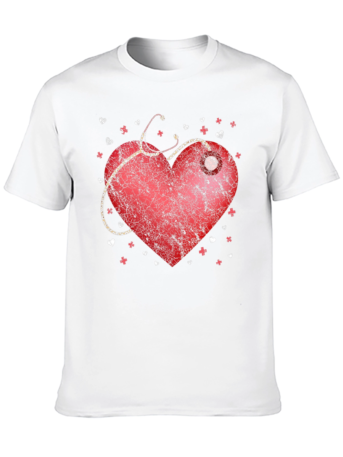 Black Heart Stethoscope Black T-Shirt Nurse Doctor view 10