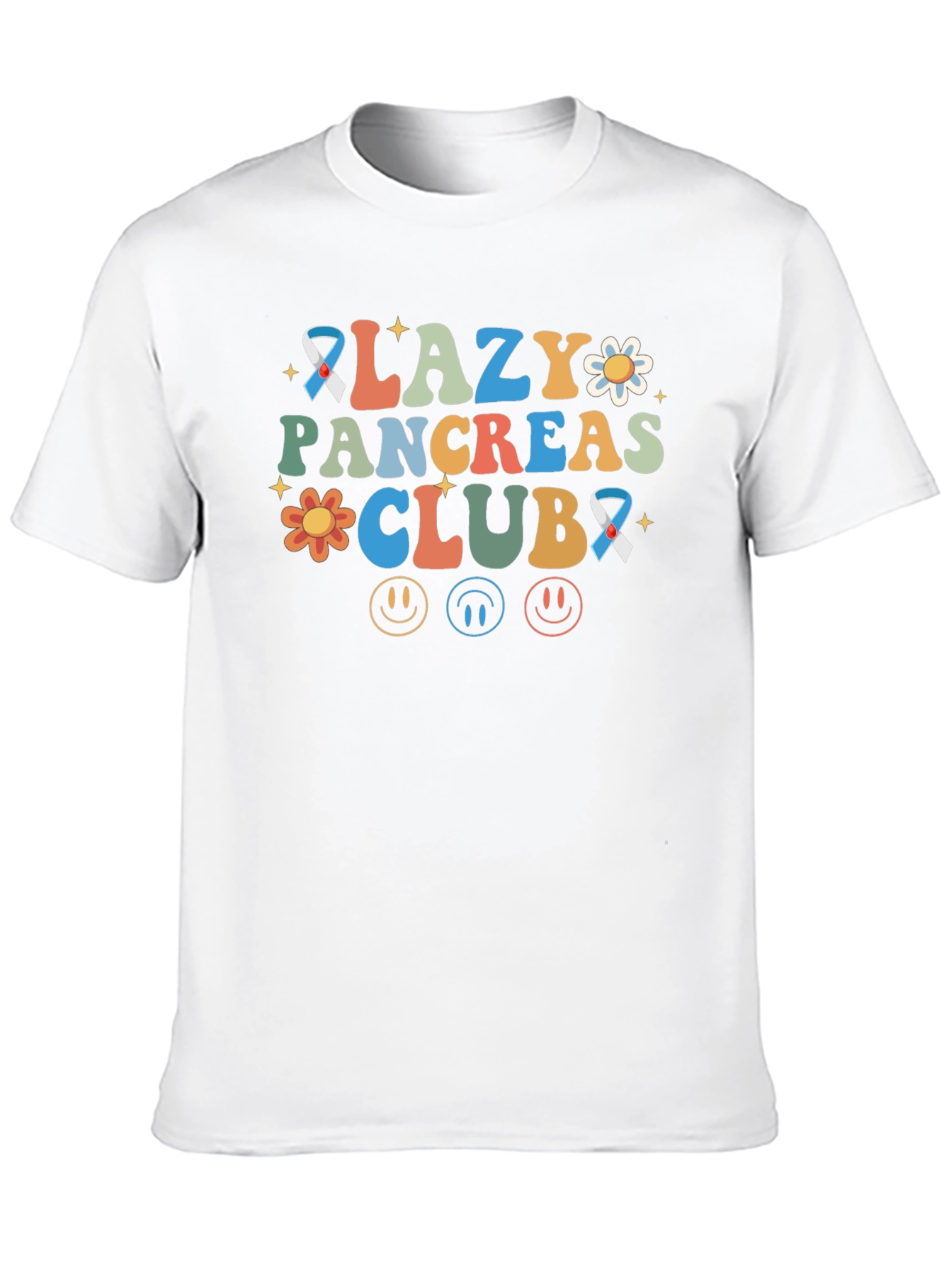 Black Lazy Pancreas Club T-Shirt - Diabetes Awareness view 10