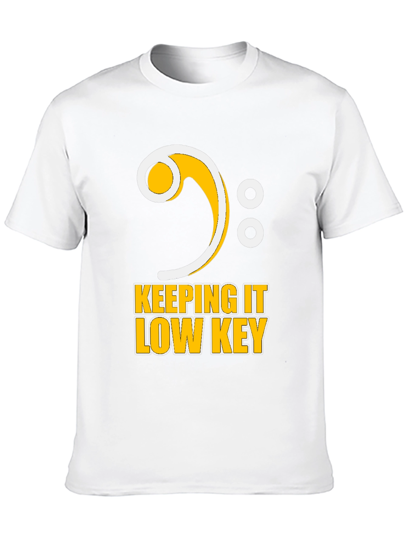 Black Keeping It Low Key Bass Clef Music T-Shirt view 10