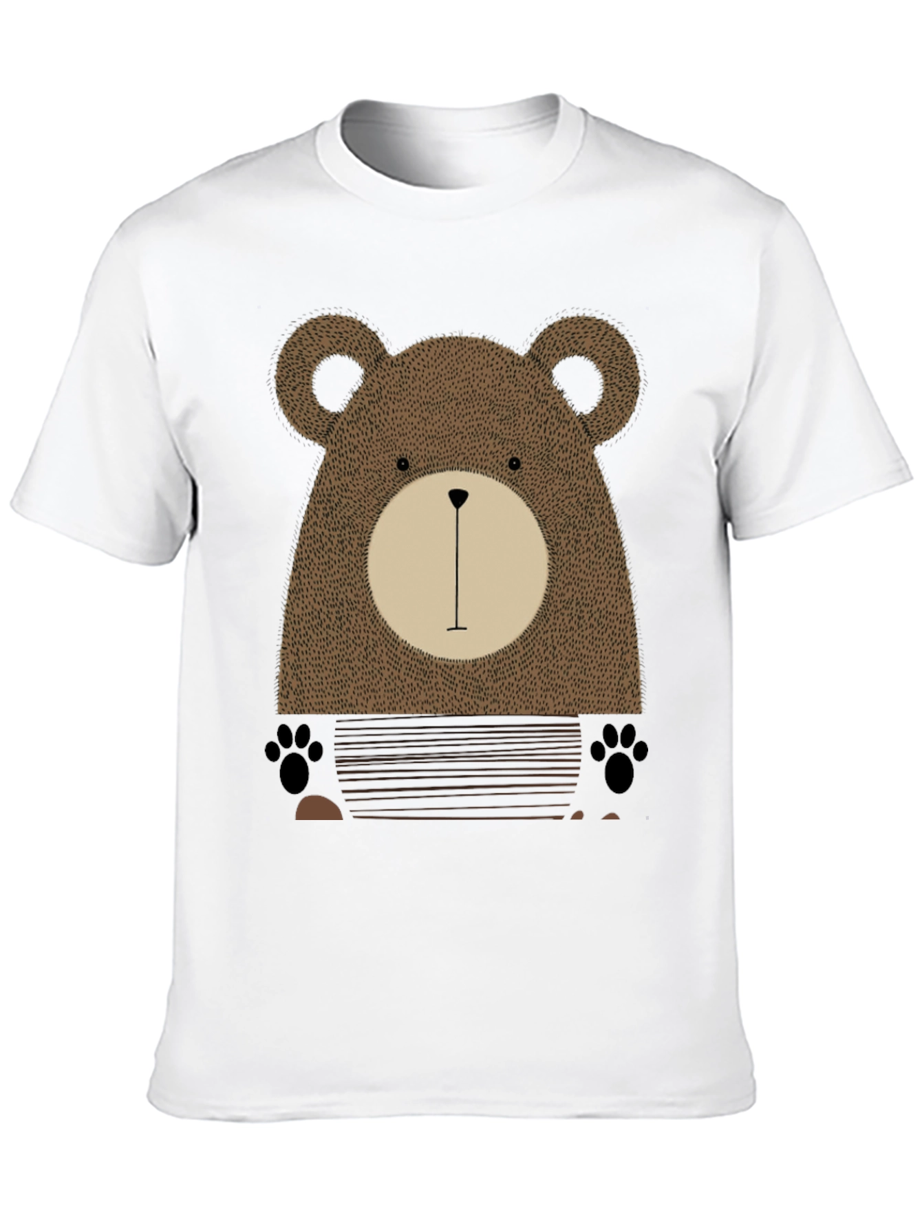 Black Cute Bear Graphic Print Black T-Shirt view 10