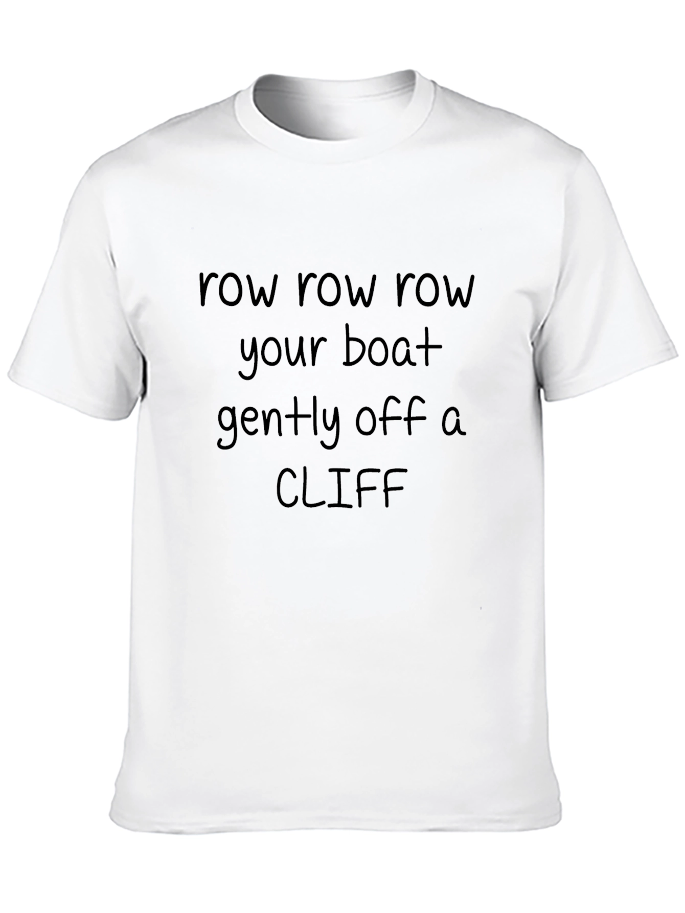 Black Row Your Boat Off a Cliff Tee - Funny Dark Humor view 10