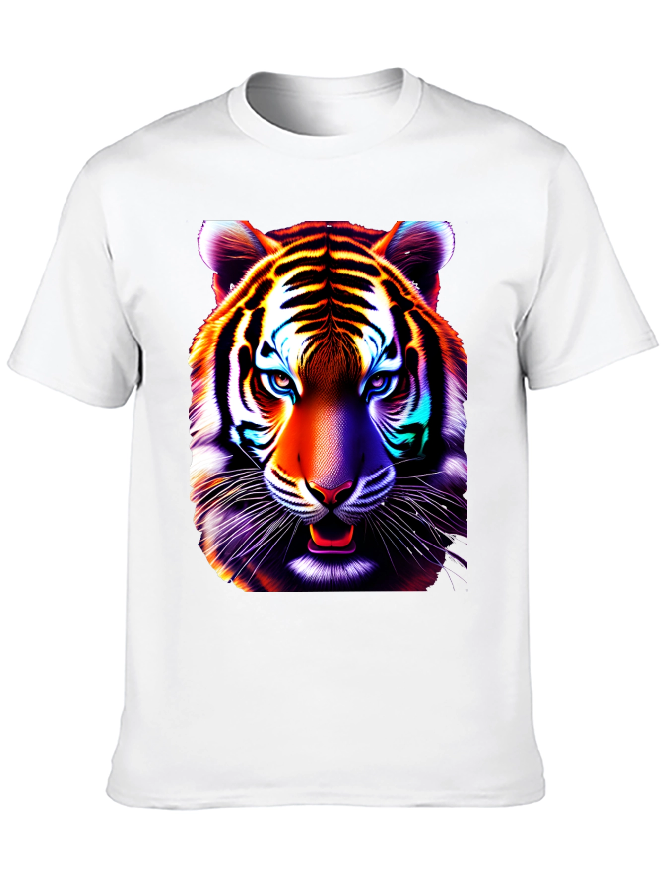 Black Vibrant Tiger Graphic Tee - Cool Animal Print Shirt view 10