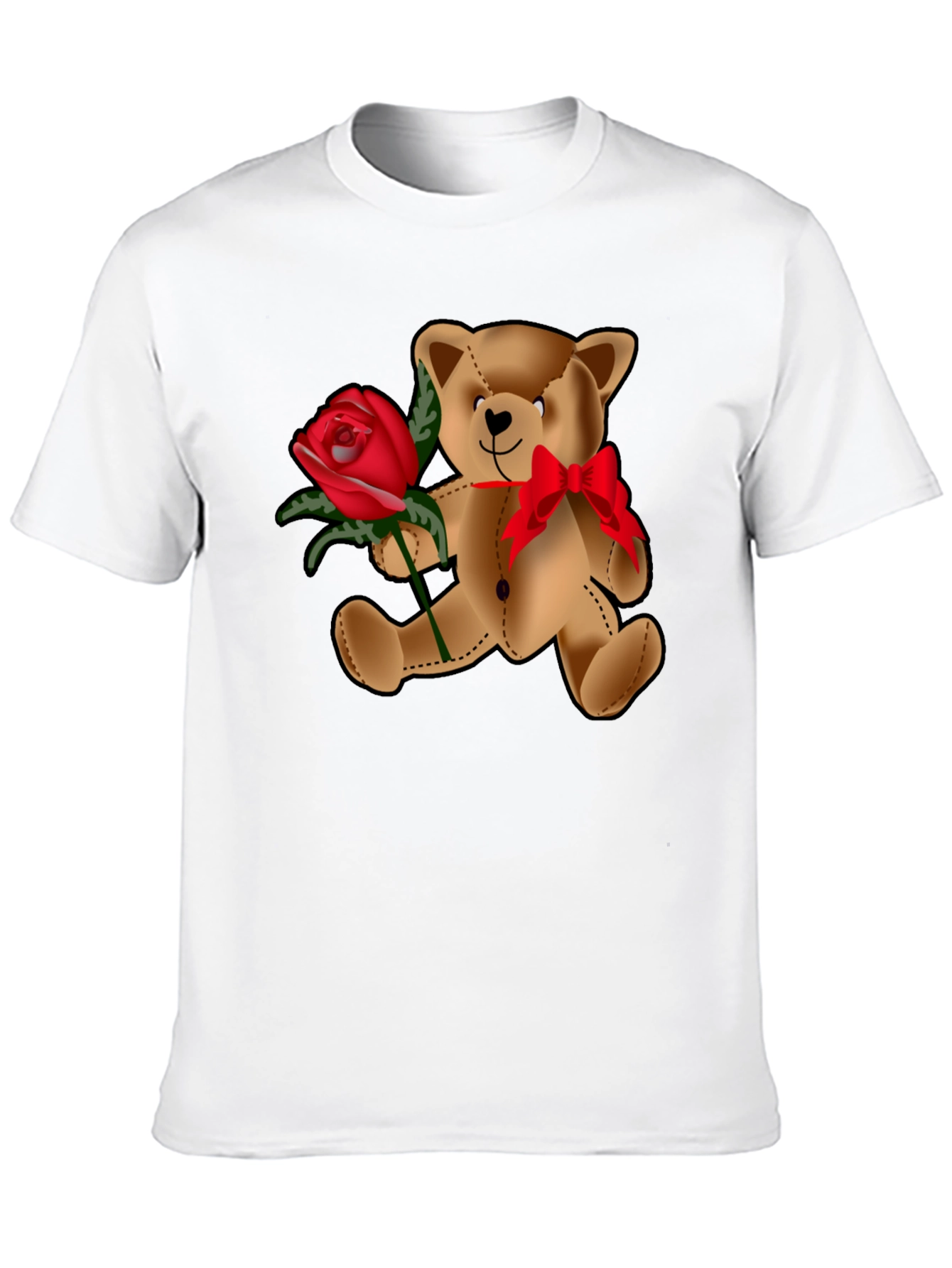 Black Teddy Bear Rose T-Shirt - Valentine's Day Love view 10