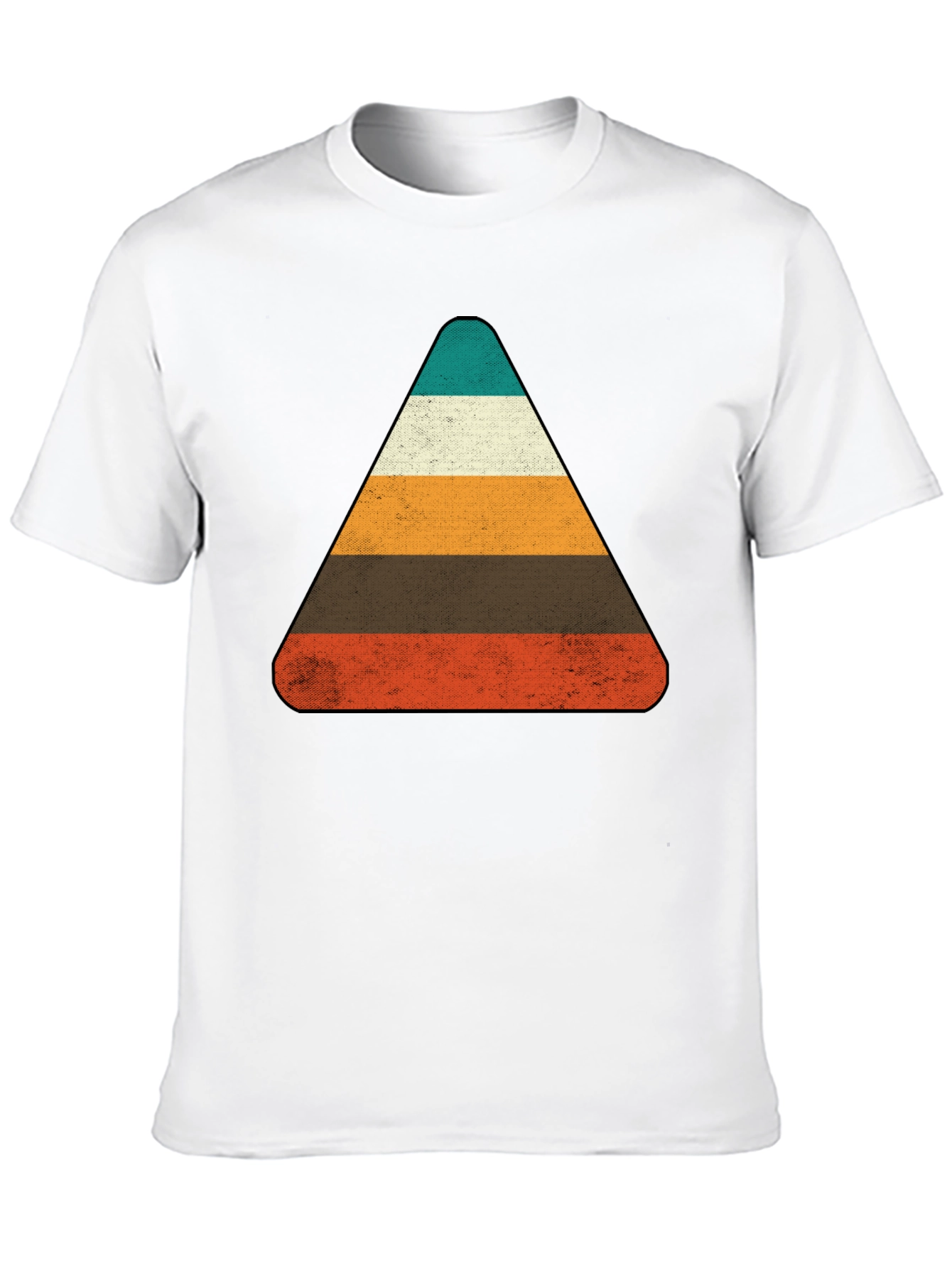 Black Retro Striped Triangle Graphic T-Shirt view 10