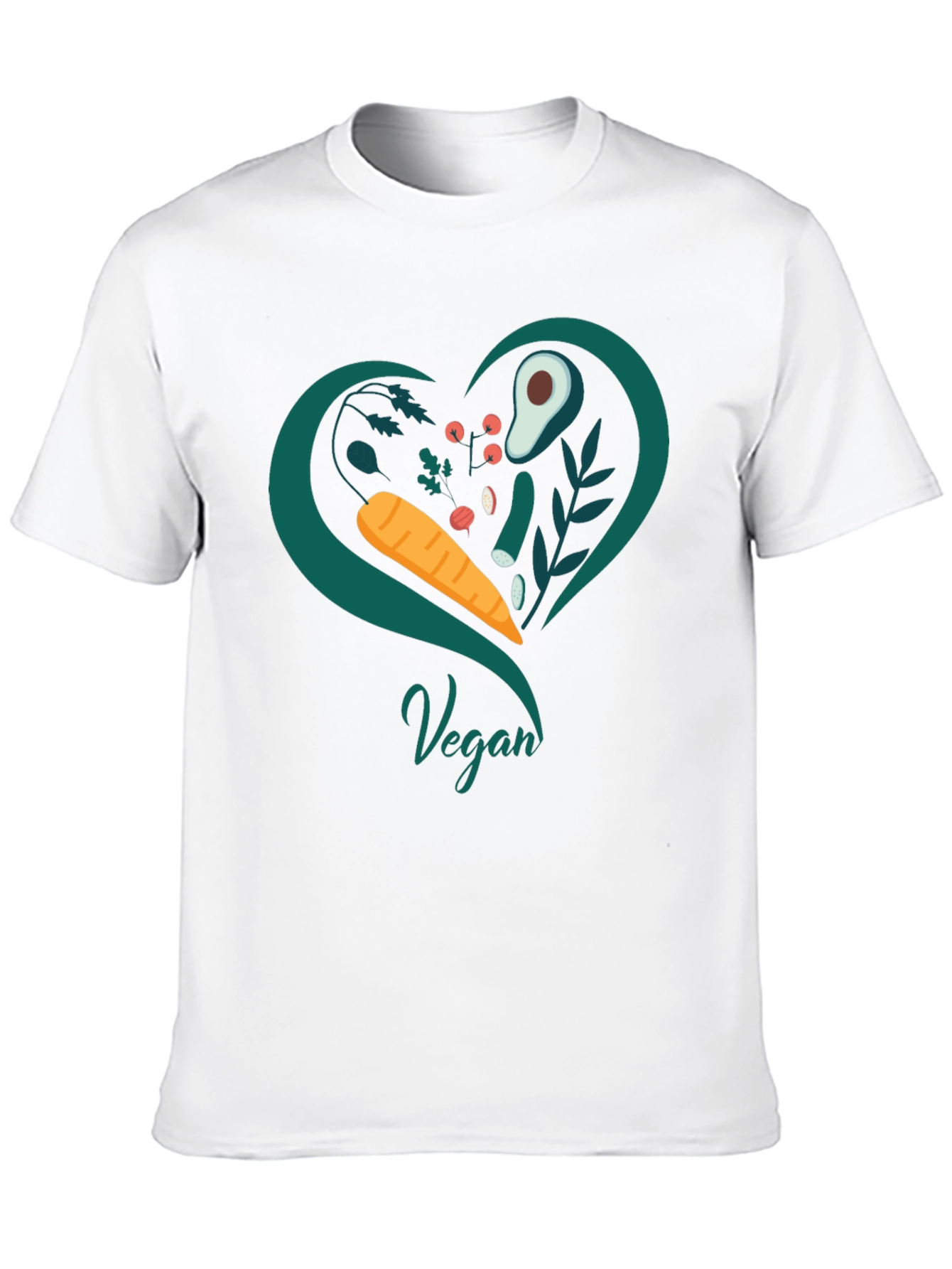 Black Vegan Heart T-Shirt - Black, Casual Fit view 10