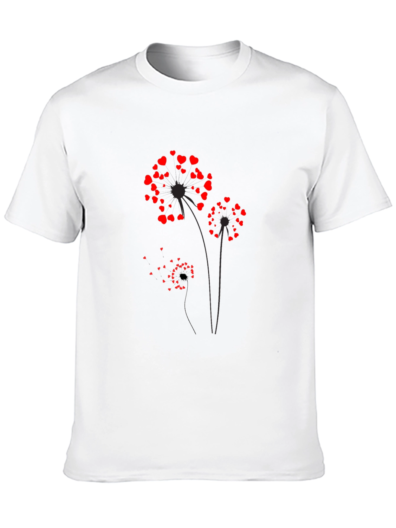 Black Heart Dandelion Graphic Tee - Black Cotton Blend view 10