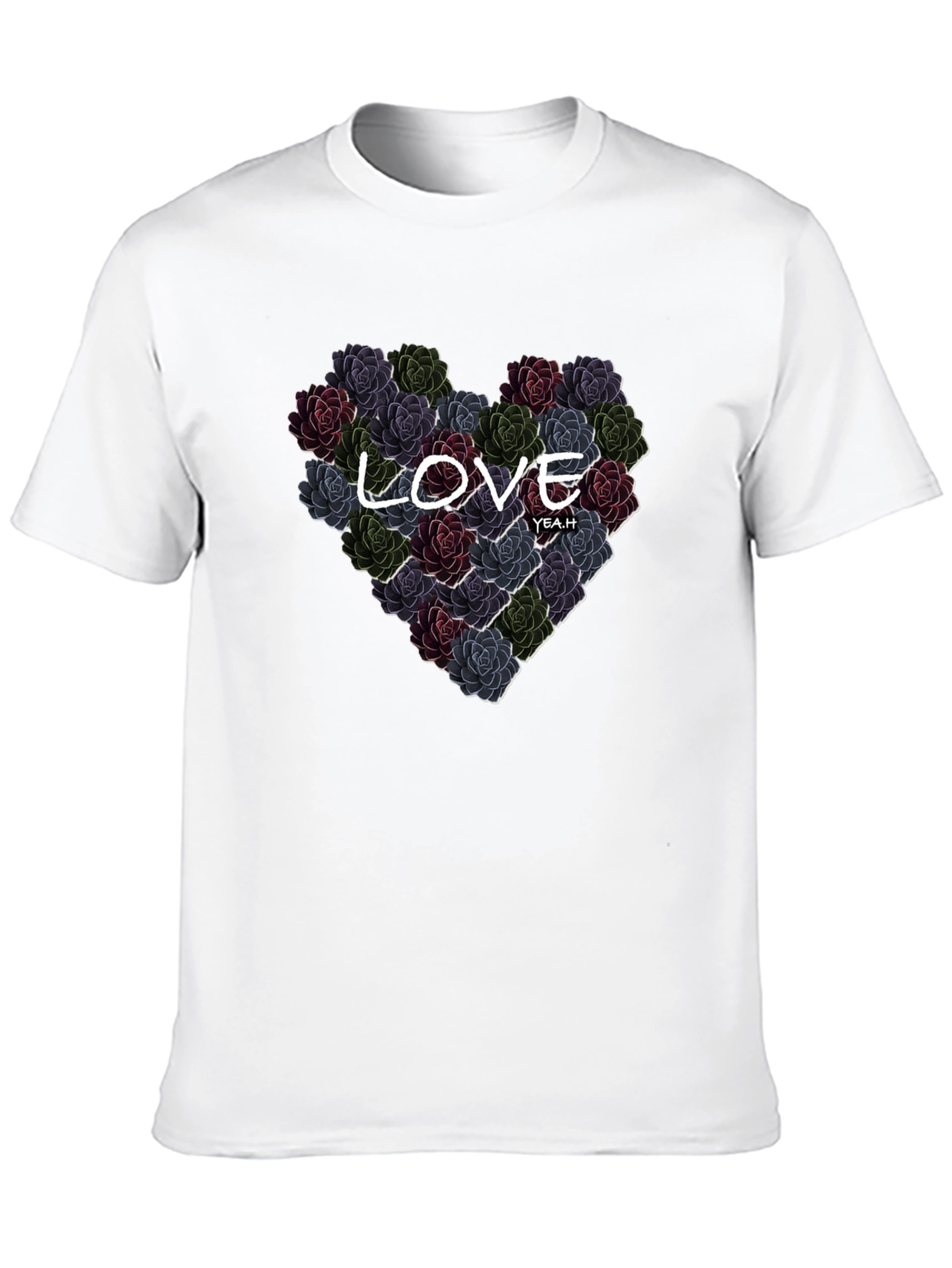 Black Floral Heart Love T-Shirt - Stylish Graphic Tee view 10