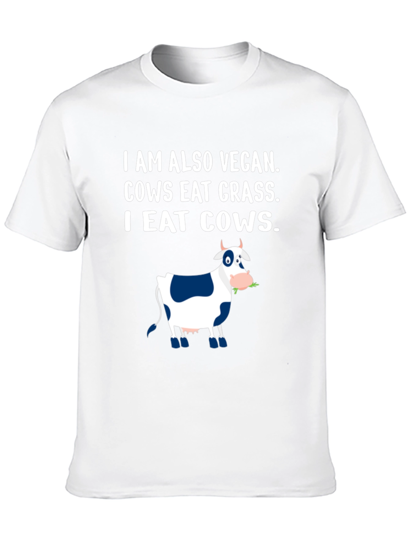 Black I Eat Cows Vegan Funny Graphic T-Shirt view 10