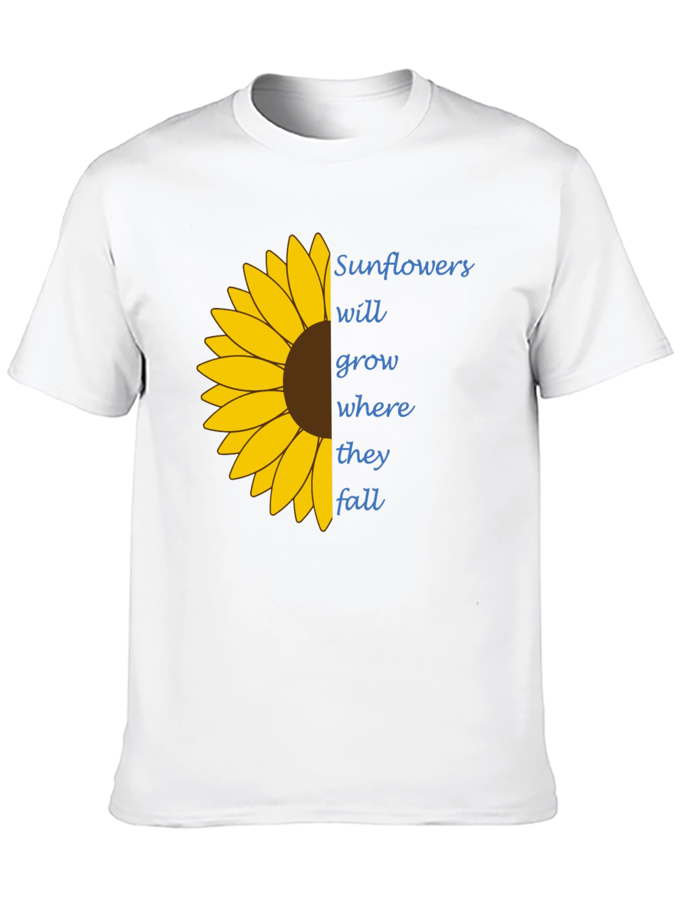 Black Sunflower Graphic Tee - "Grow Where They Fall" T-Shirt view 10