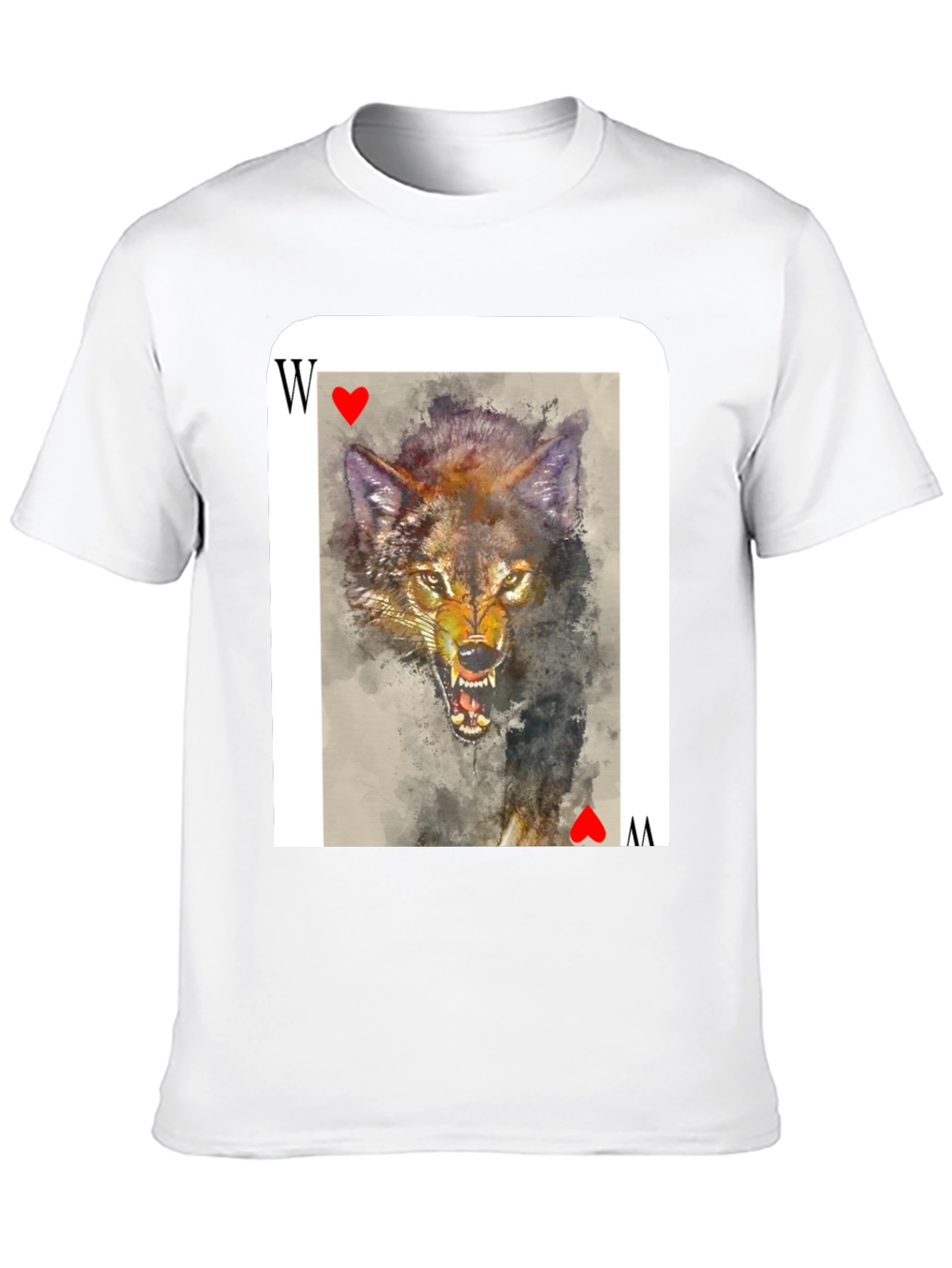 Black Wolf Card T-Shirt - Unique Animal Graphic Tee view 10