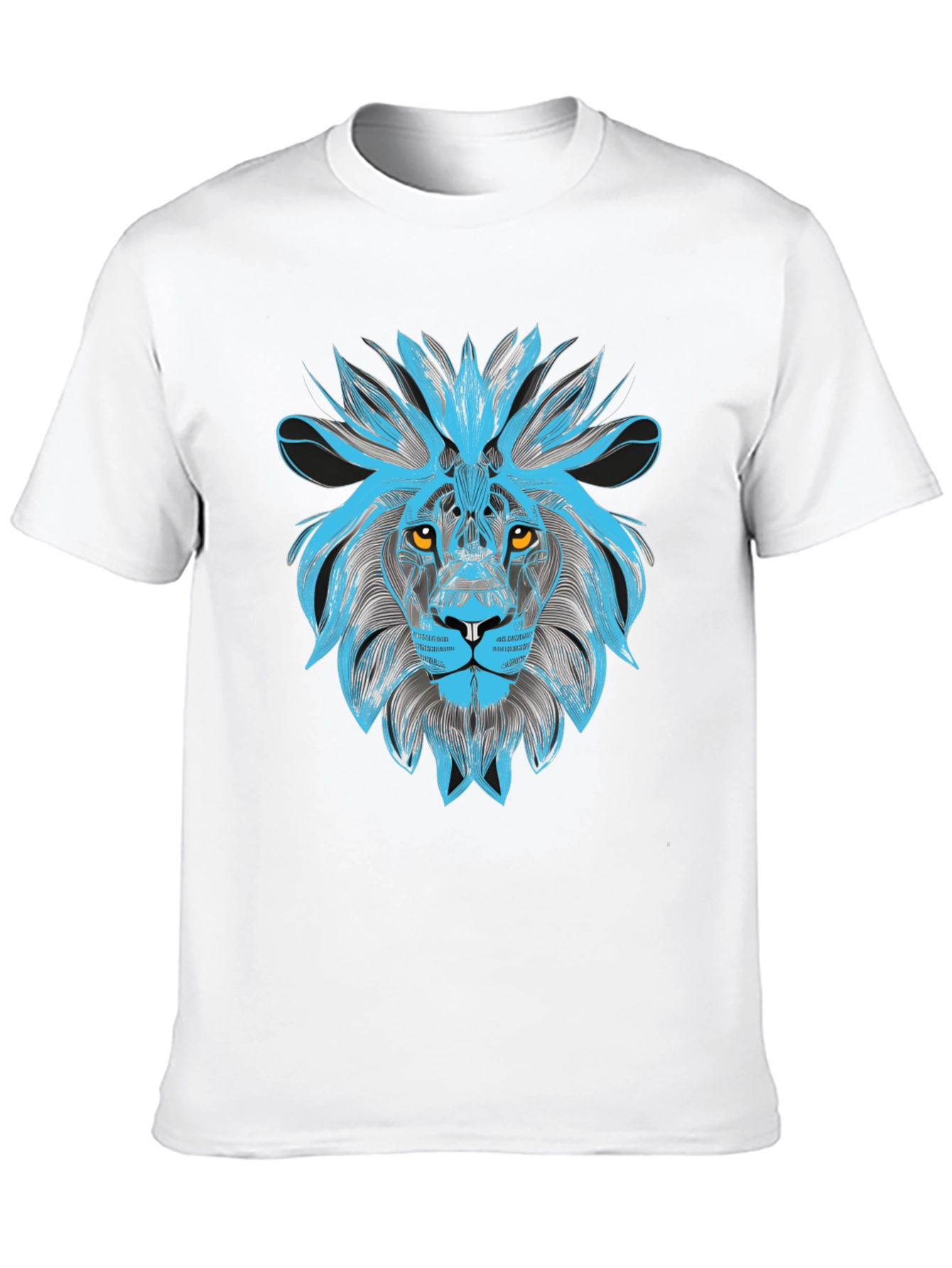 Black Lion Graphic Print Crew Neck T-Shirt view 10