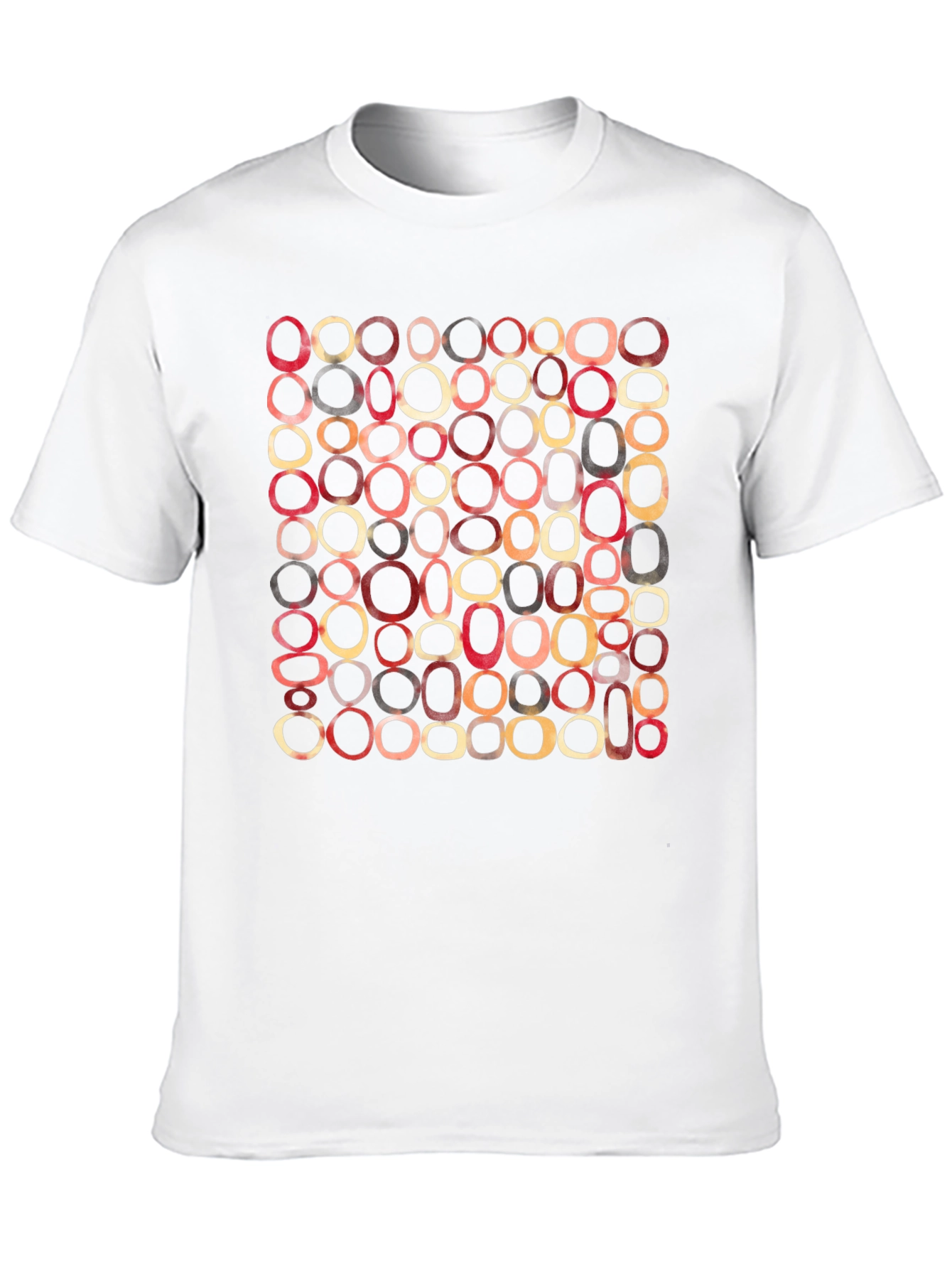 Black Retro Oval Pattern T-Shirt - Modern Abstract Graphic Tee view 10