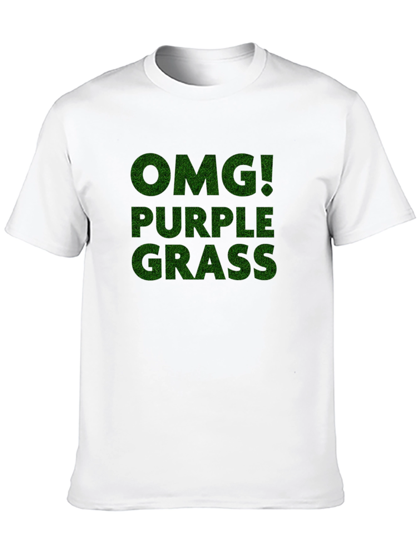 Black OMG! Purple Grass Novelty Graphic T-Shirt view 10
