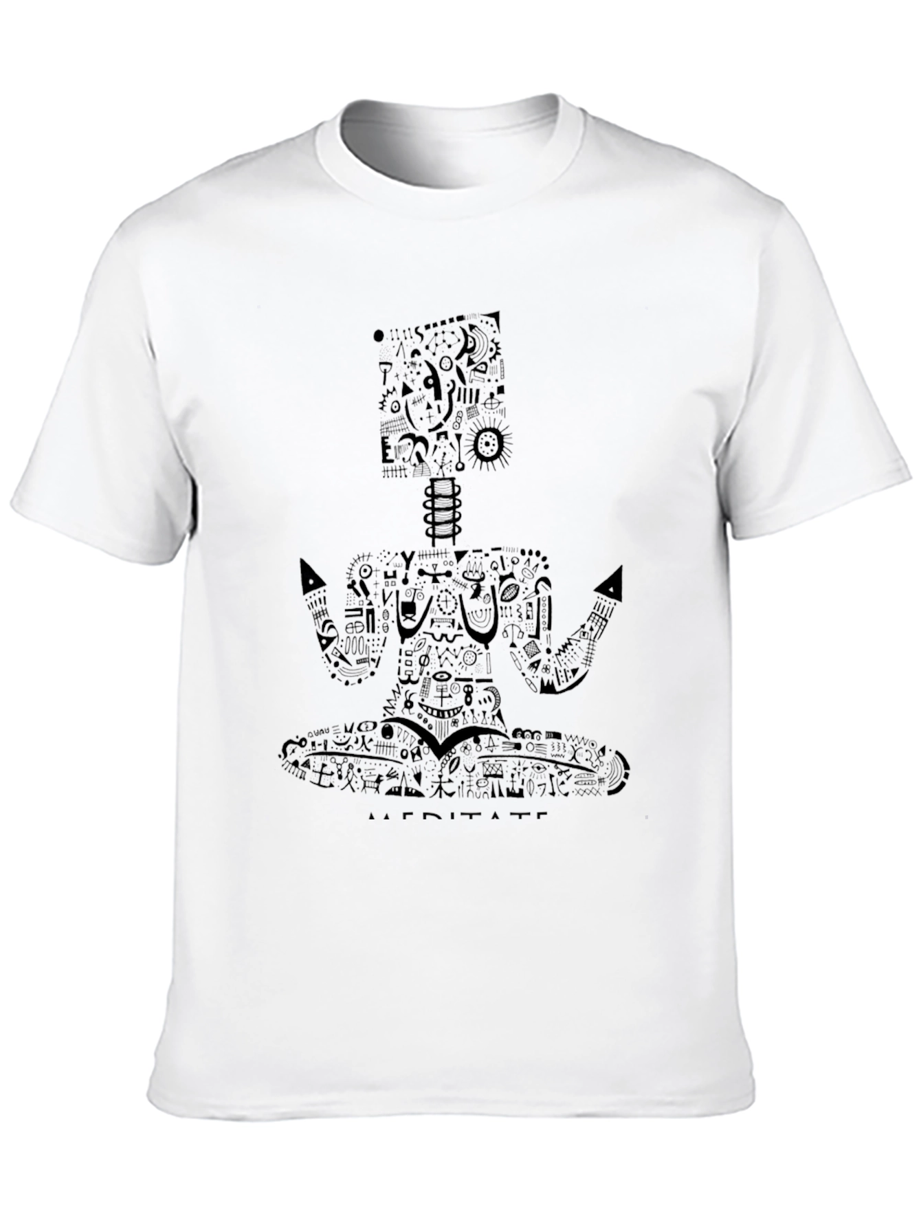 Black Meditative Black Graphic Tee view 10