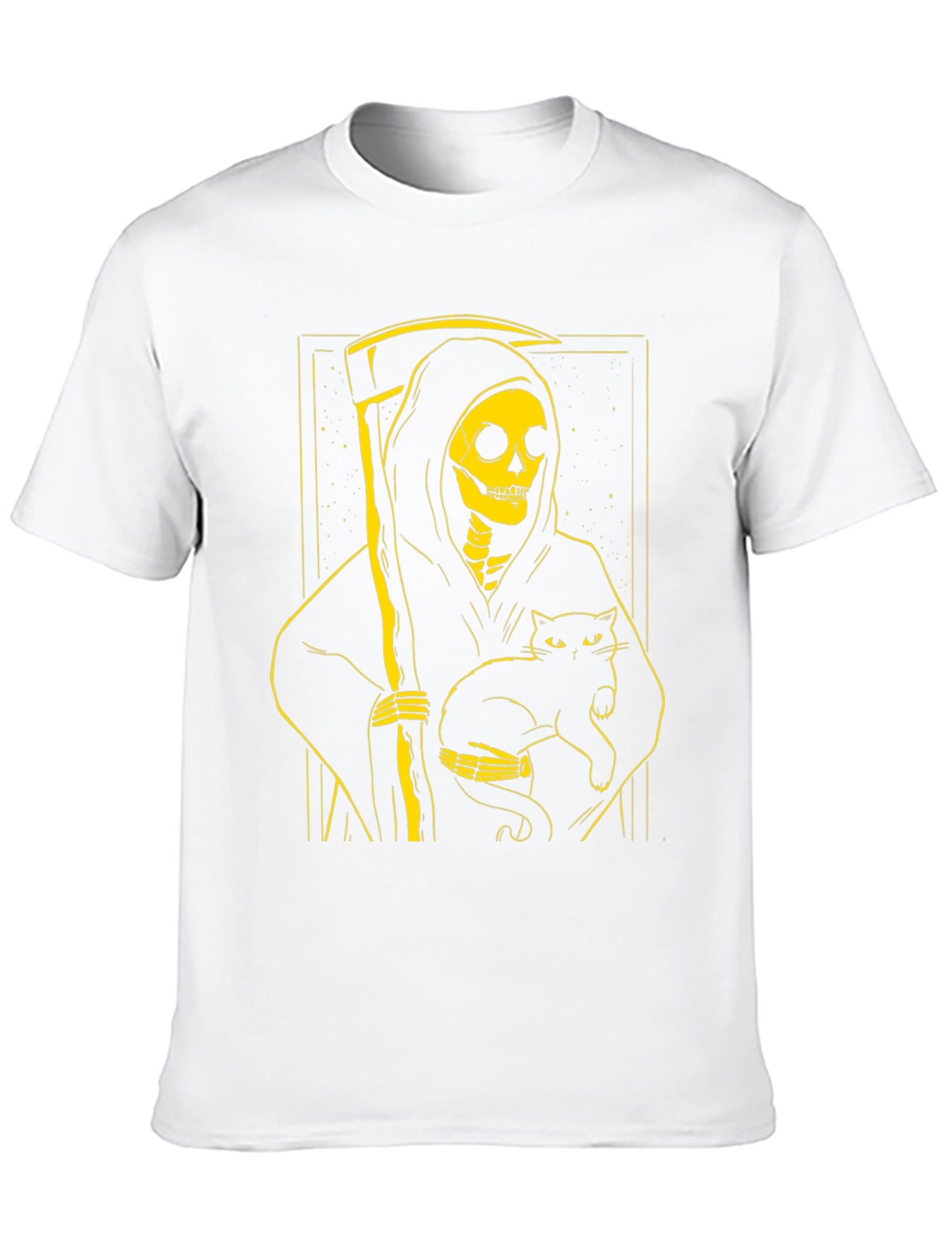 Black Grim Reaper Cat T-Shirt - Black Graphic Tee view 10
