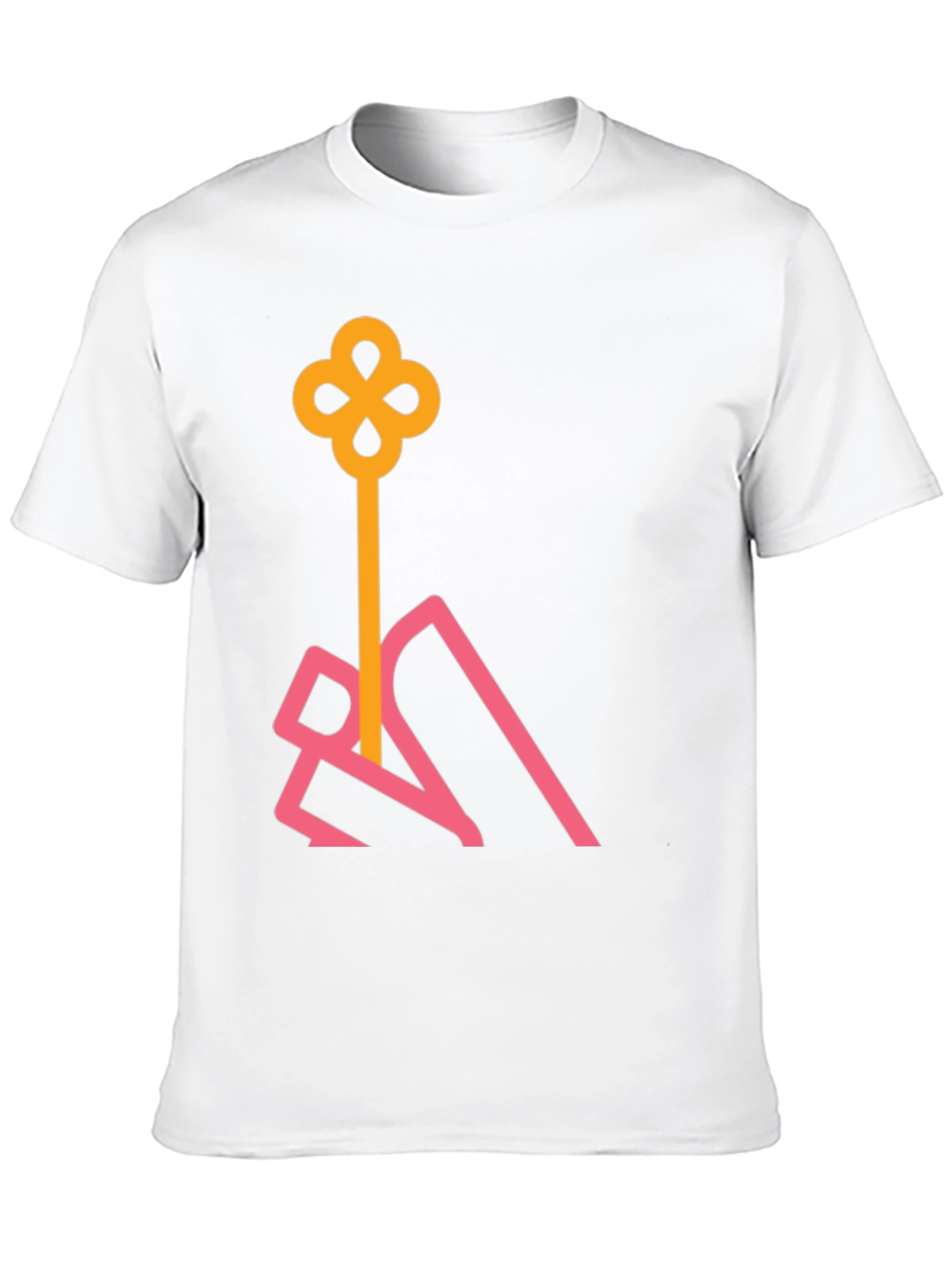 Black Stylish Black T-Shirt with Abstract Key Design view 10