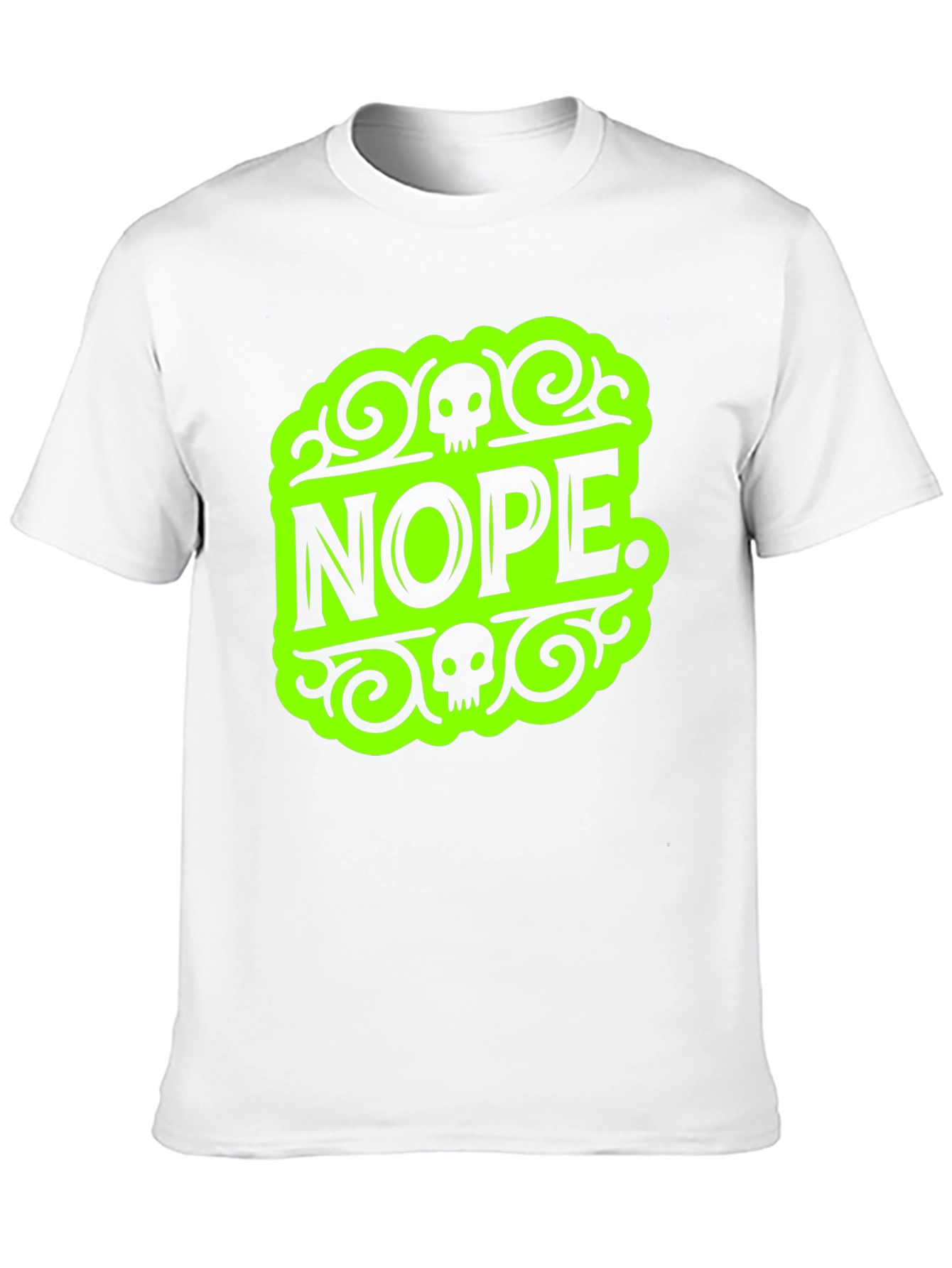 Black Nope Skull Graphic T-Shirt - Black Tee view 10