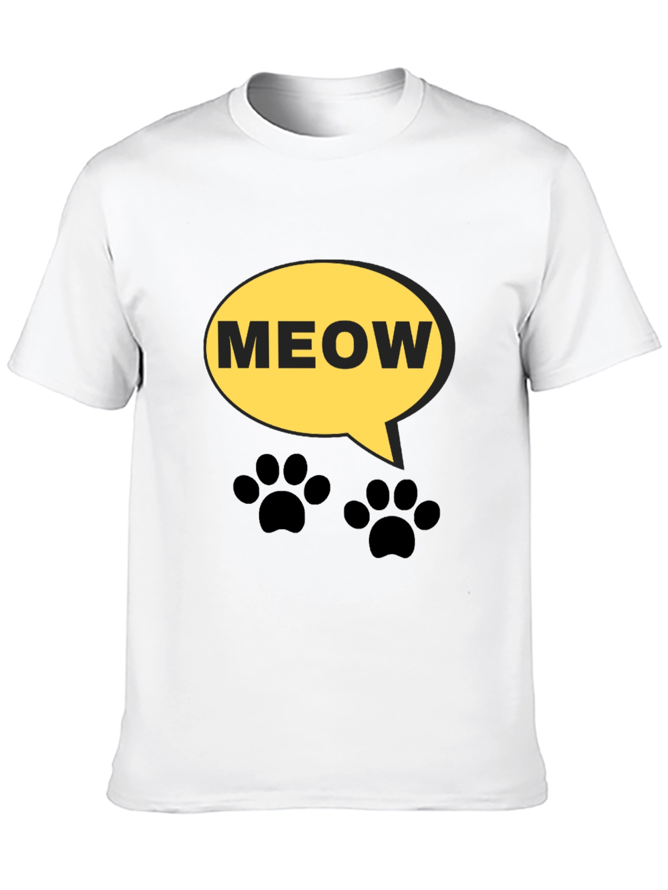 Black Meow Cat Lover T-Shirt - Funny Graphic Tee view 10