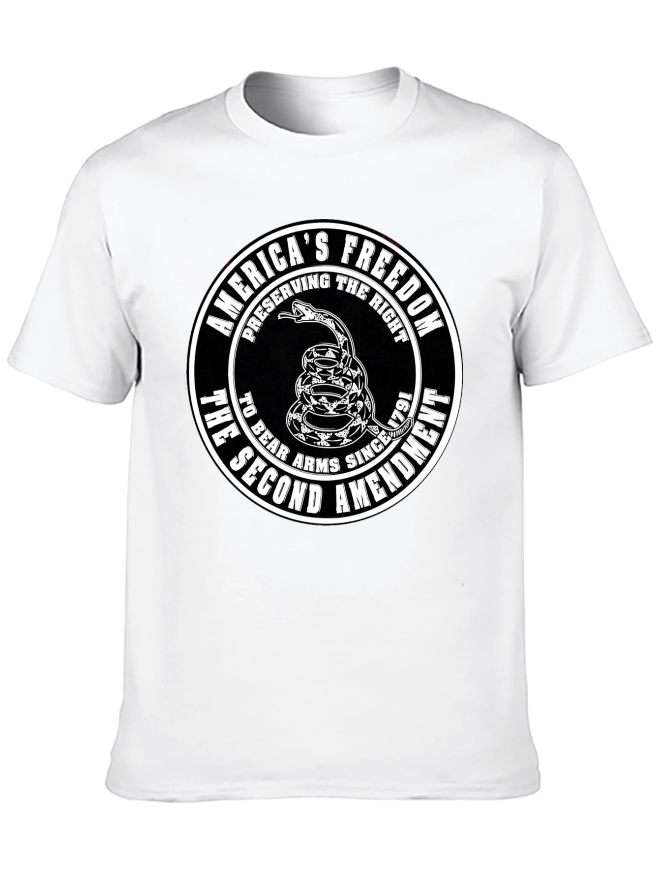 Black Second Amendment Rattlesnake T-Shirt view 10
