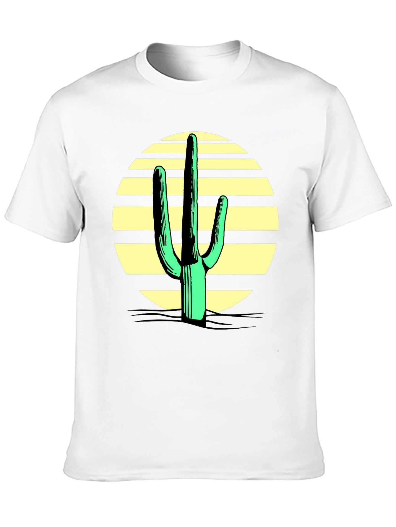 Black Cactus Sunset Graphic Tee - Black Cotton Blend view 10