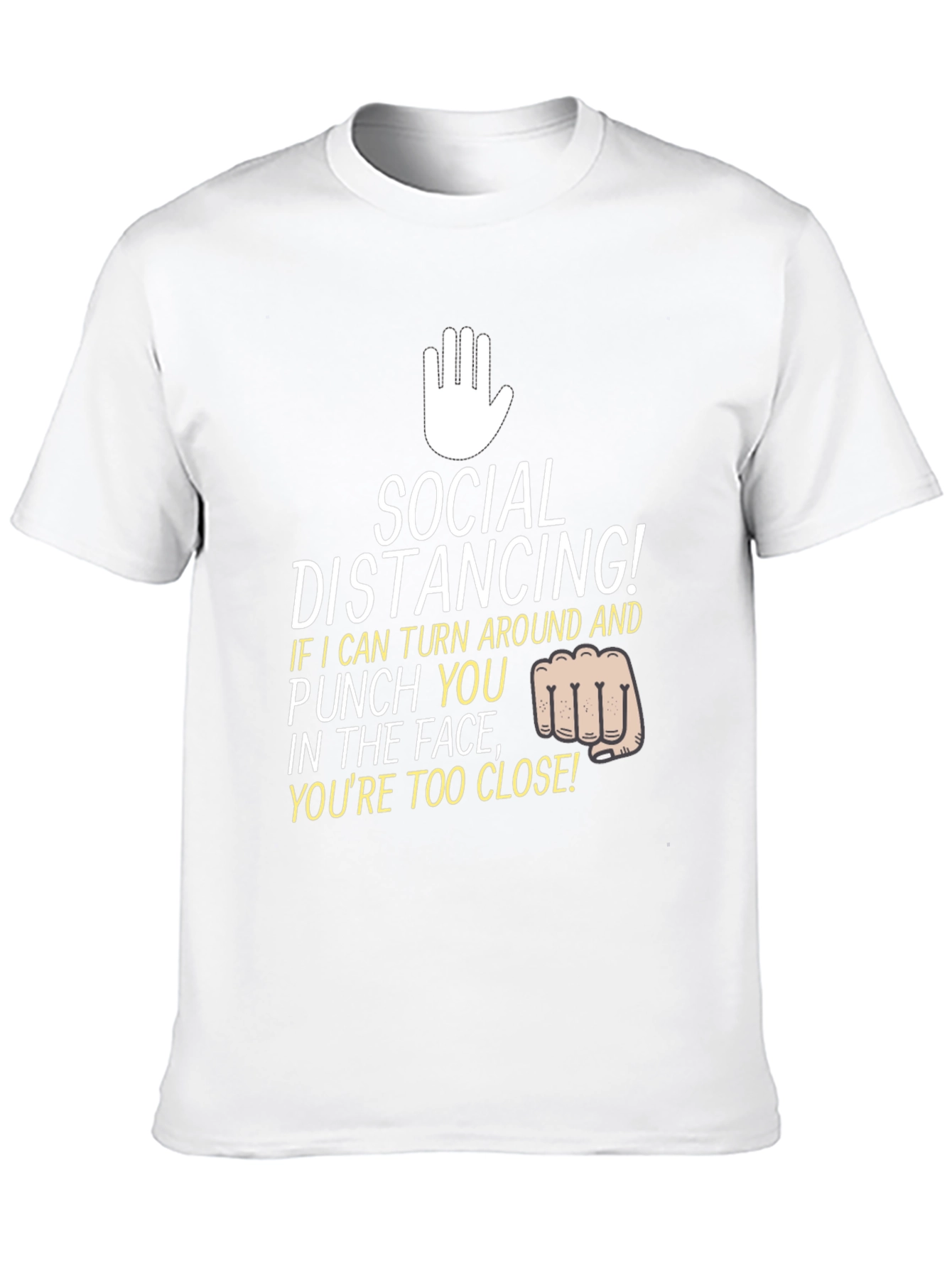 Black Social Distancing Punch T-Shirt view 10