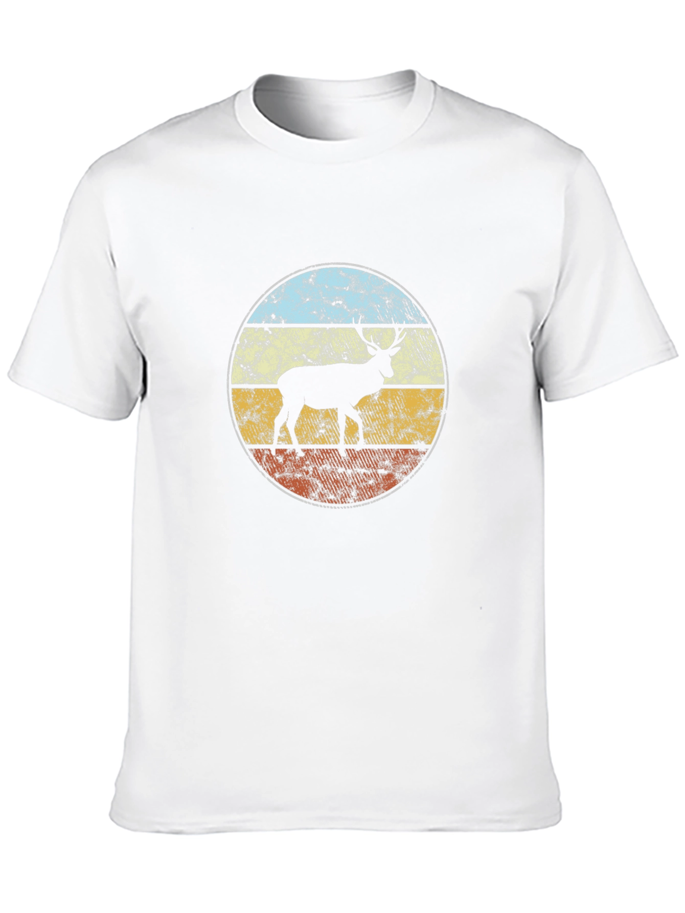 Black Retro Deer Silhouette T-Shirt view 10