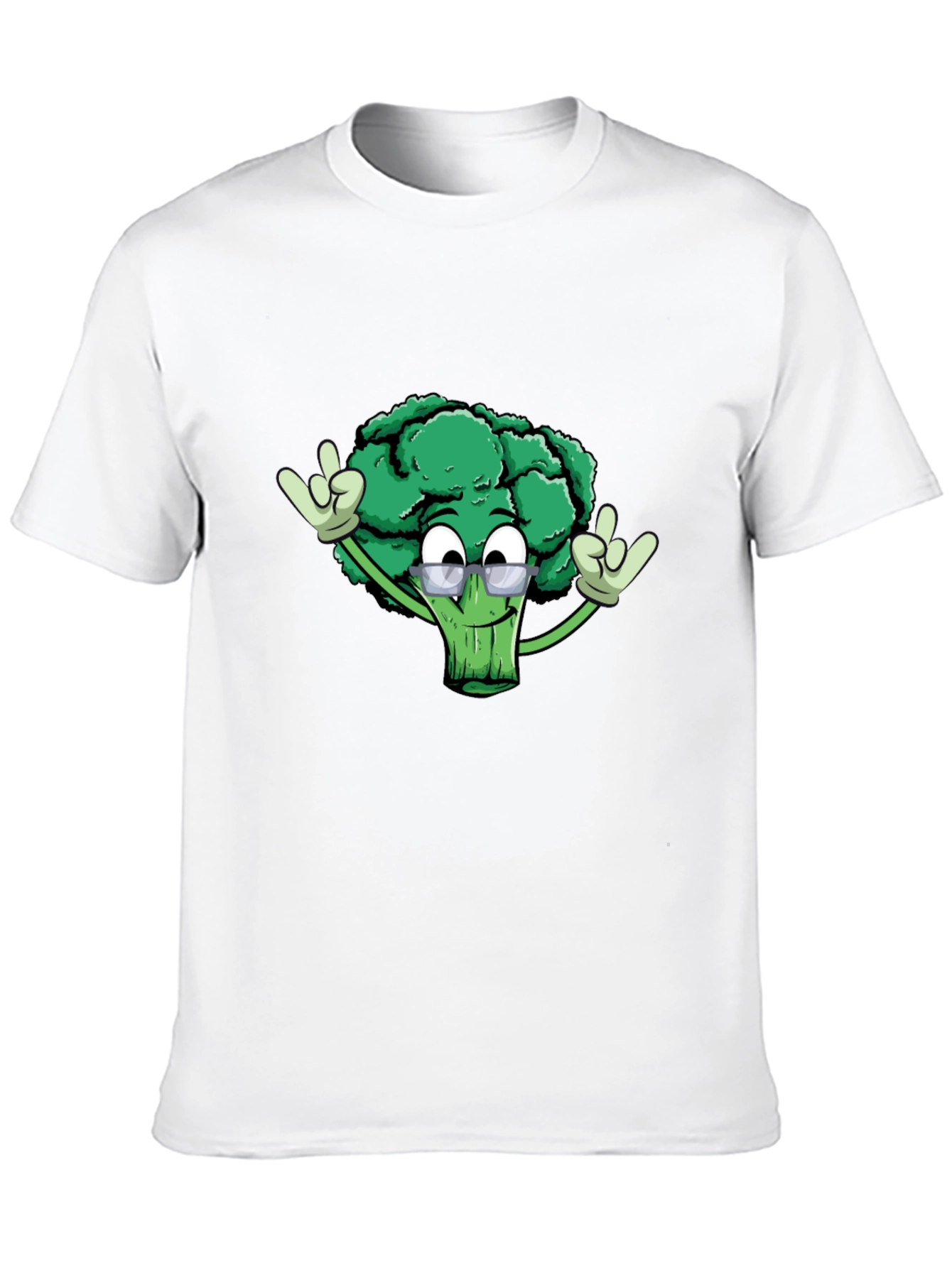 Black Cool Broccoli Graphic Tee - Black Cotton Blend view 10