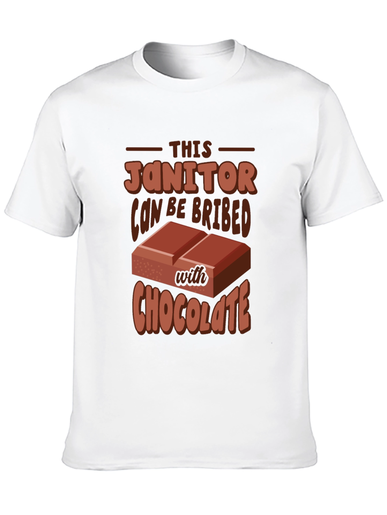 Black Funny Janitor Chocolate Bribe T-Shirt view 10