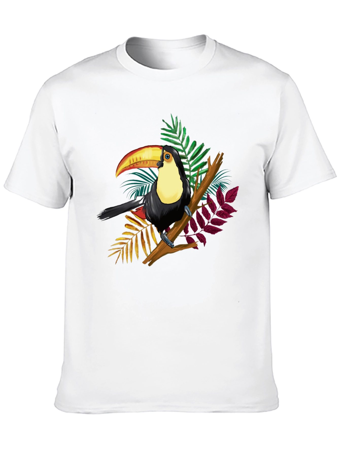 Black Toucan Graphic Tee - Tropical Bird Black T-Shirt view 10