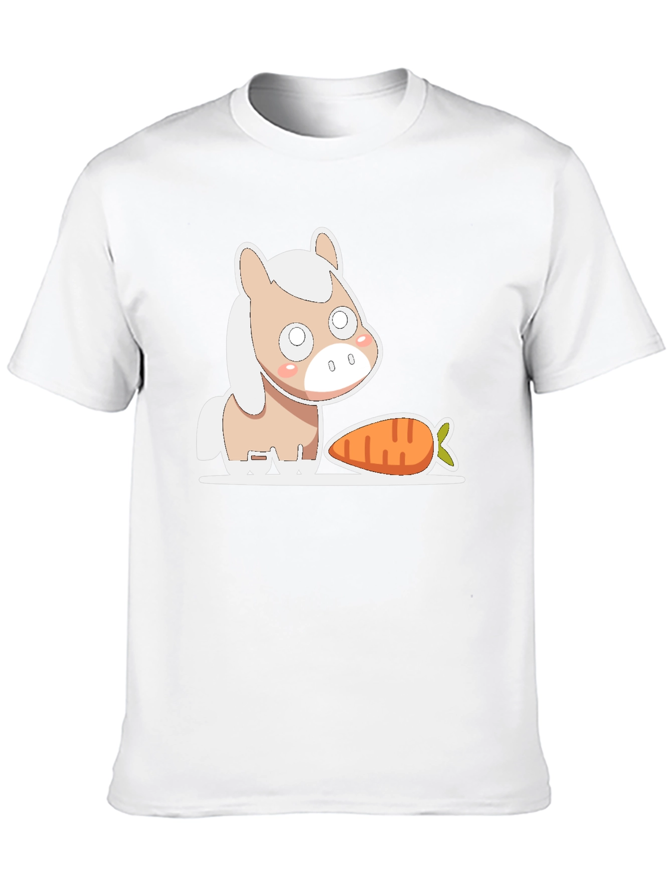 Black Cute Horse and Carrot Graphic Tee view 10