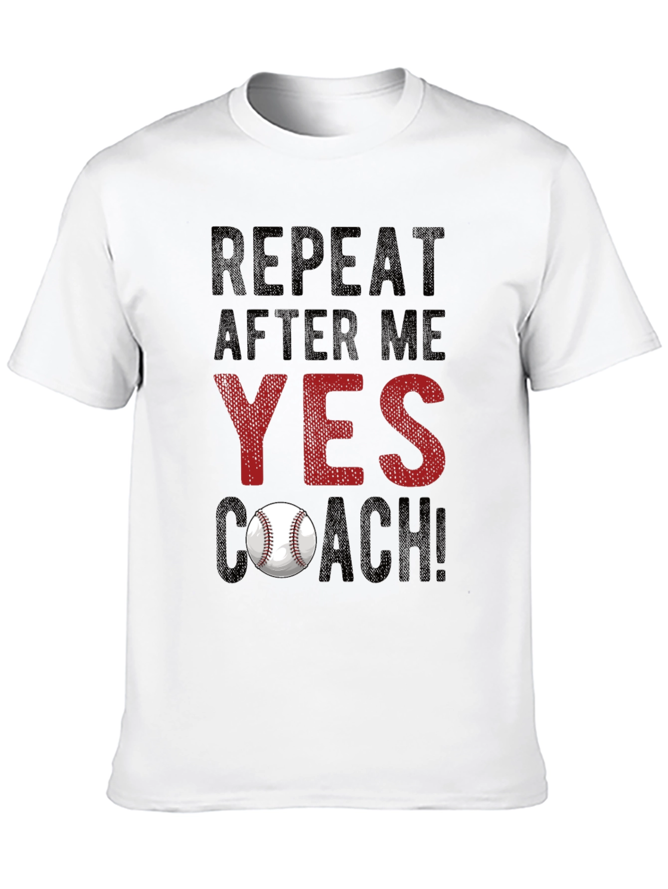 Black Repeat After Me: Yes Coach! Baseball T-Shirt view 10
