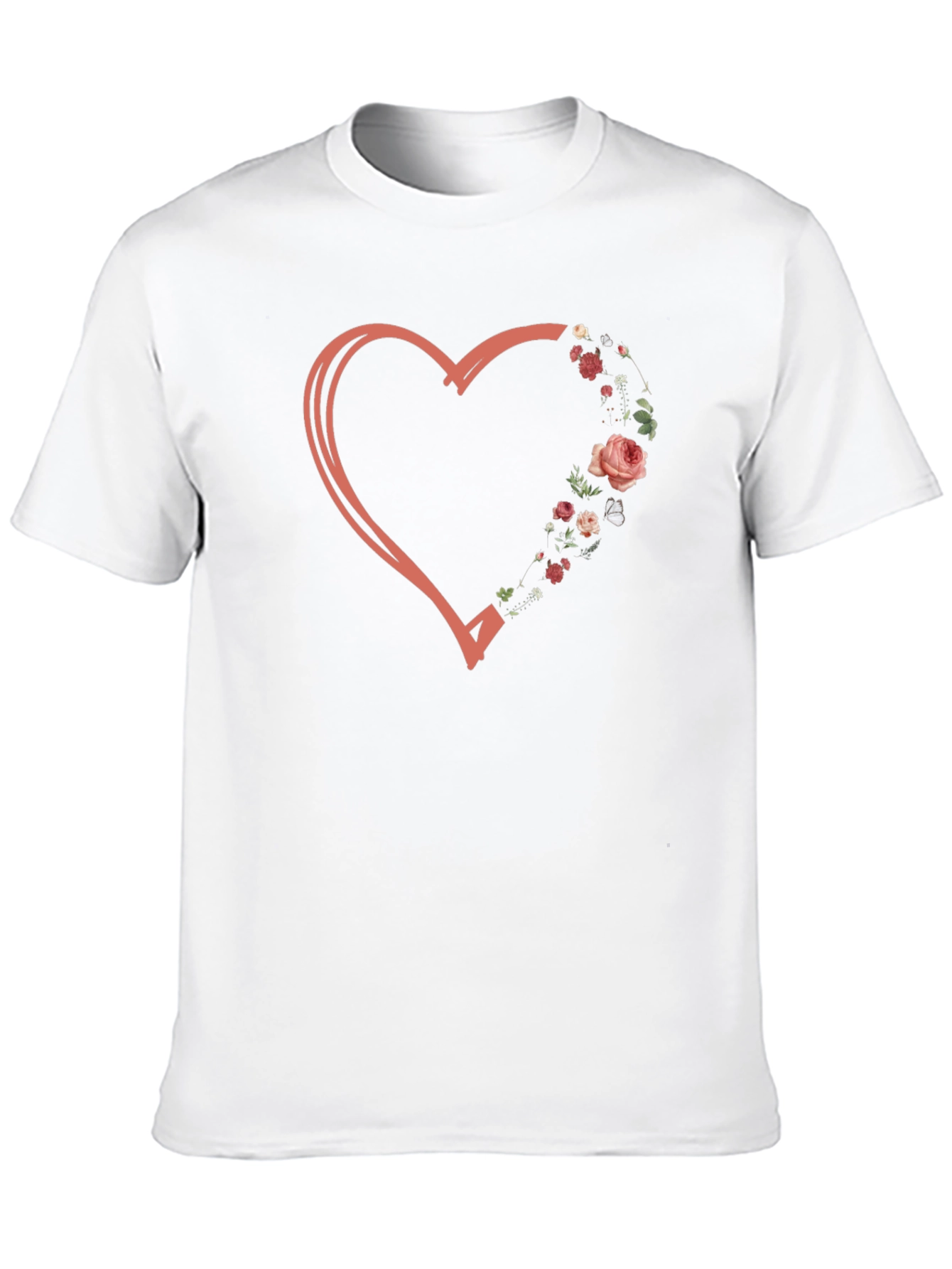 Black Floral Heart Graphic Tee - Stylish Casual Wear view 10