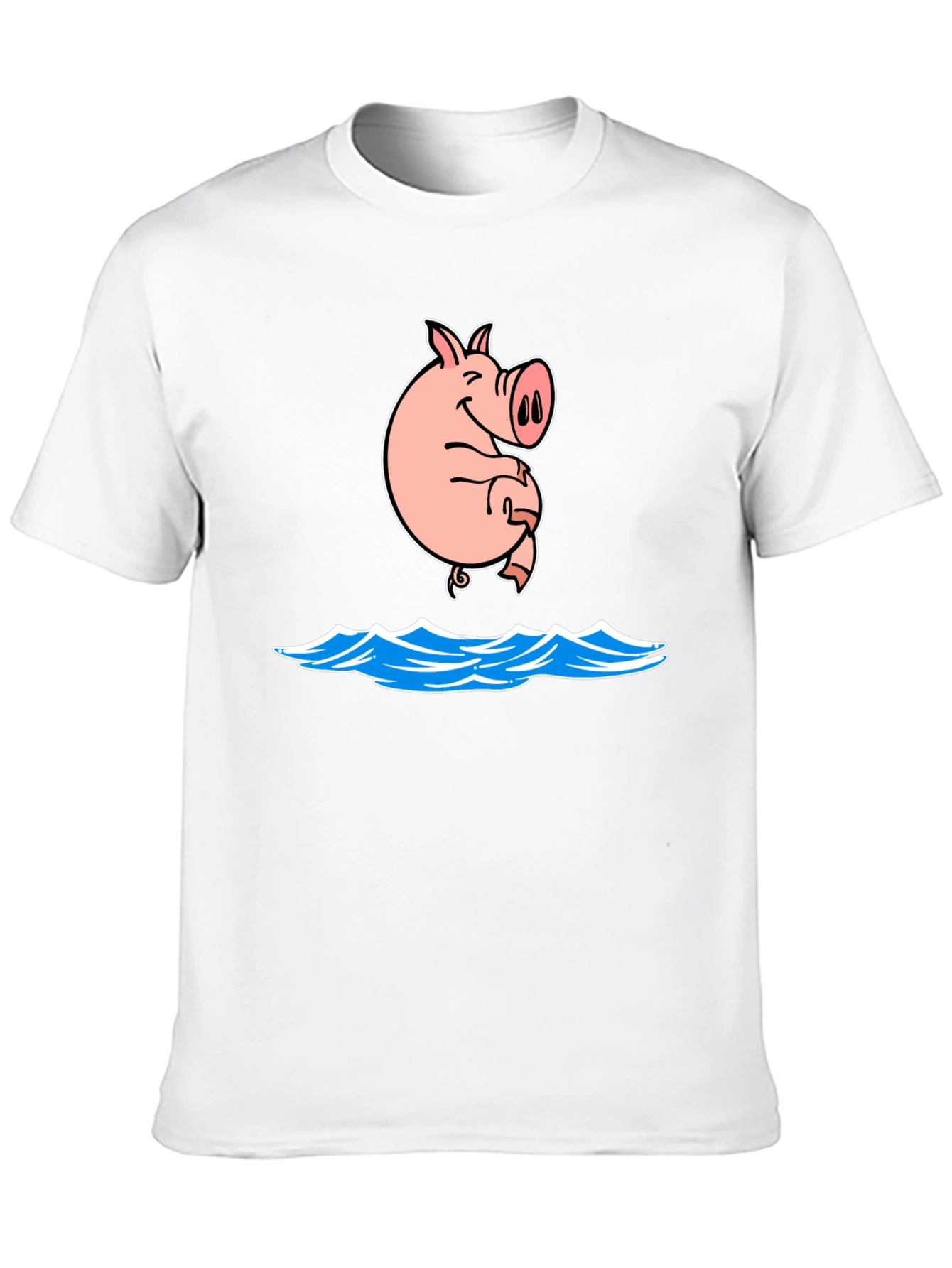 Black Pig Swimming T-Shirt Funny Graphic Tee view 10