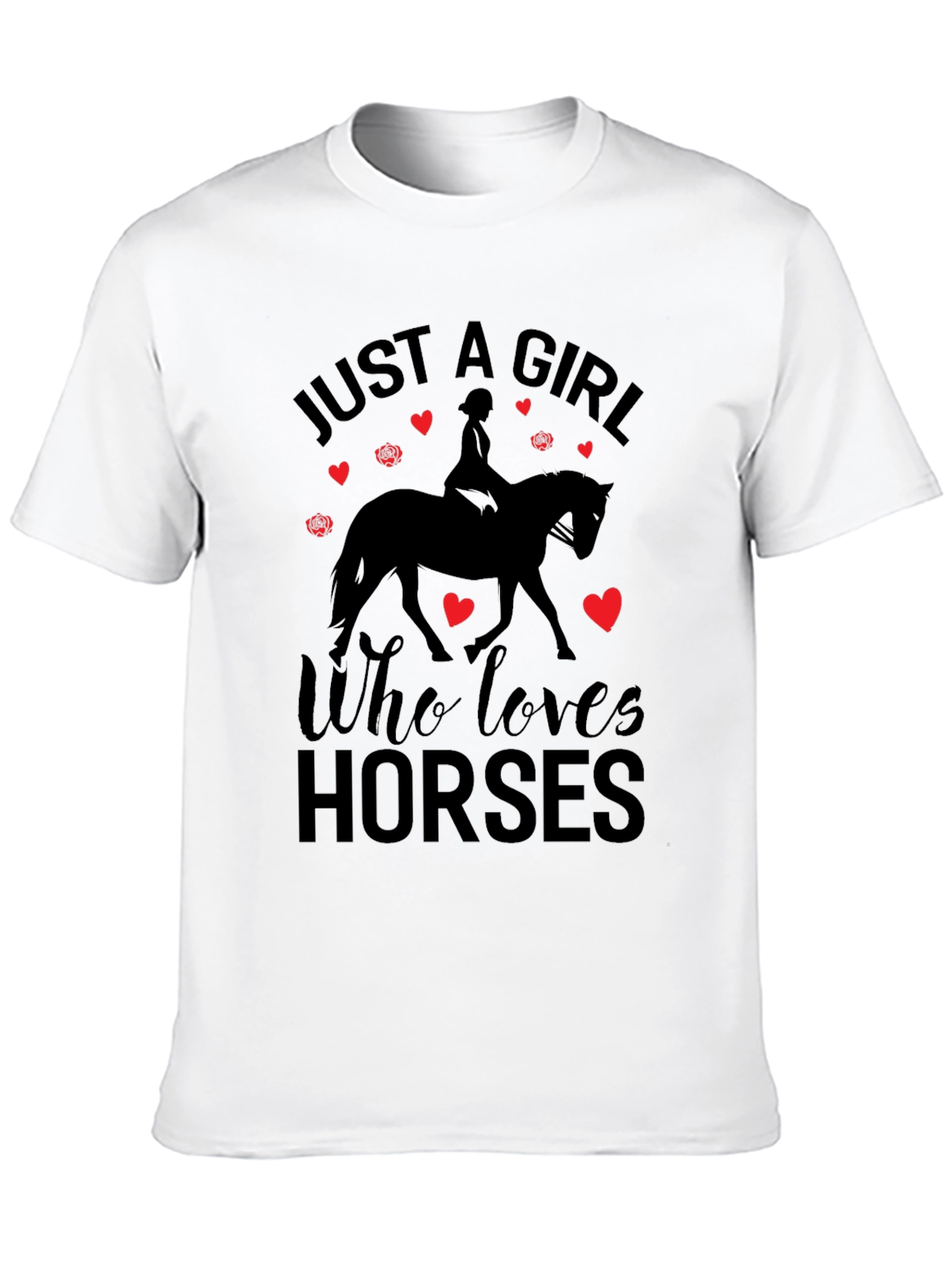 Black Just A Girl Who Loves Horses T-Shirt view 10