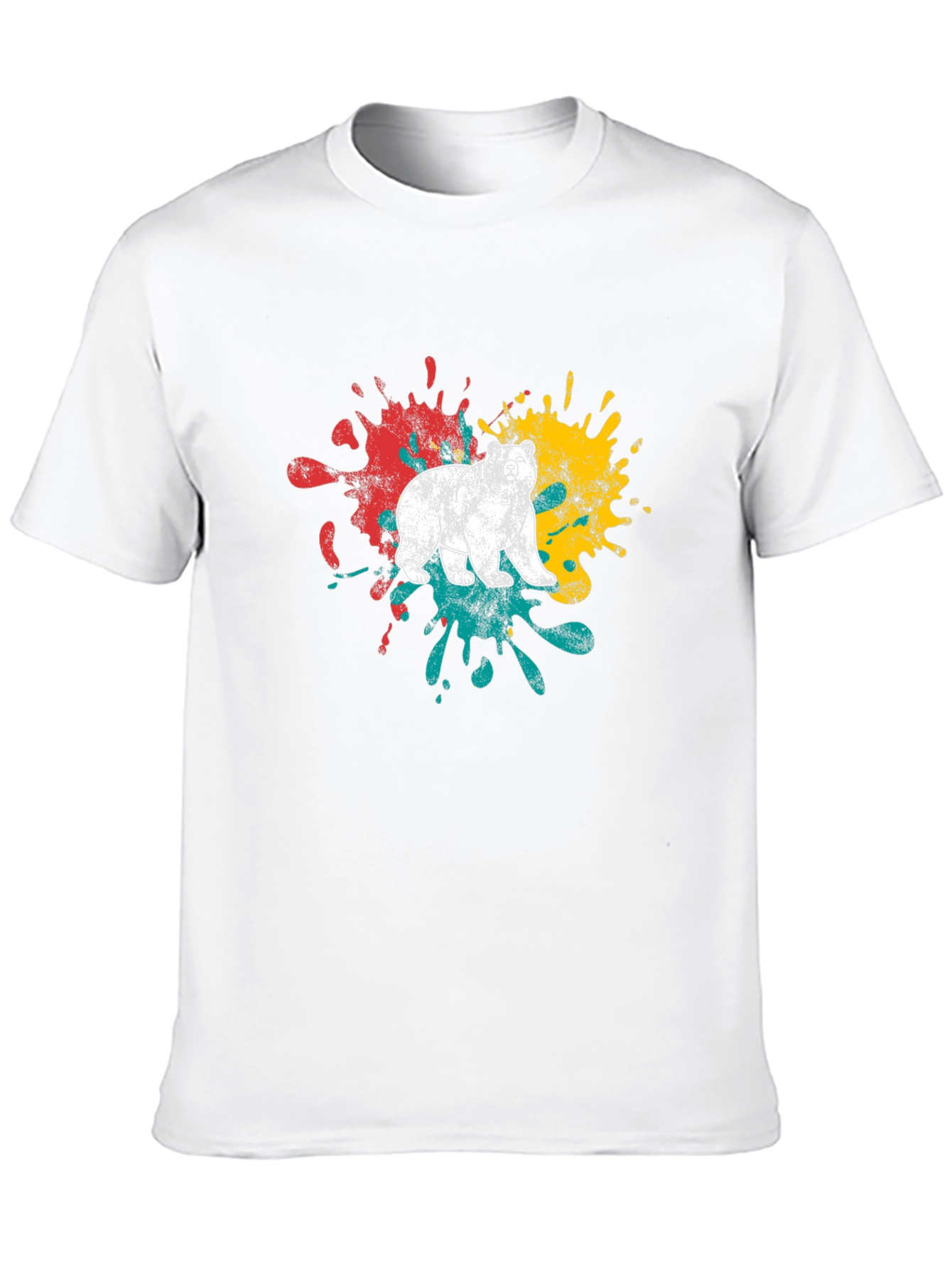 Black Bear Splatter Graphic Tee - Men's Black T-Shirt view 10