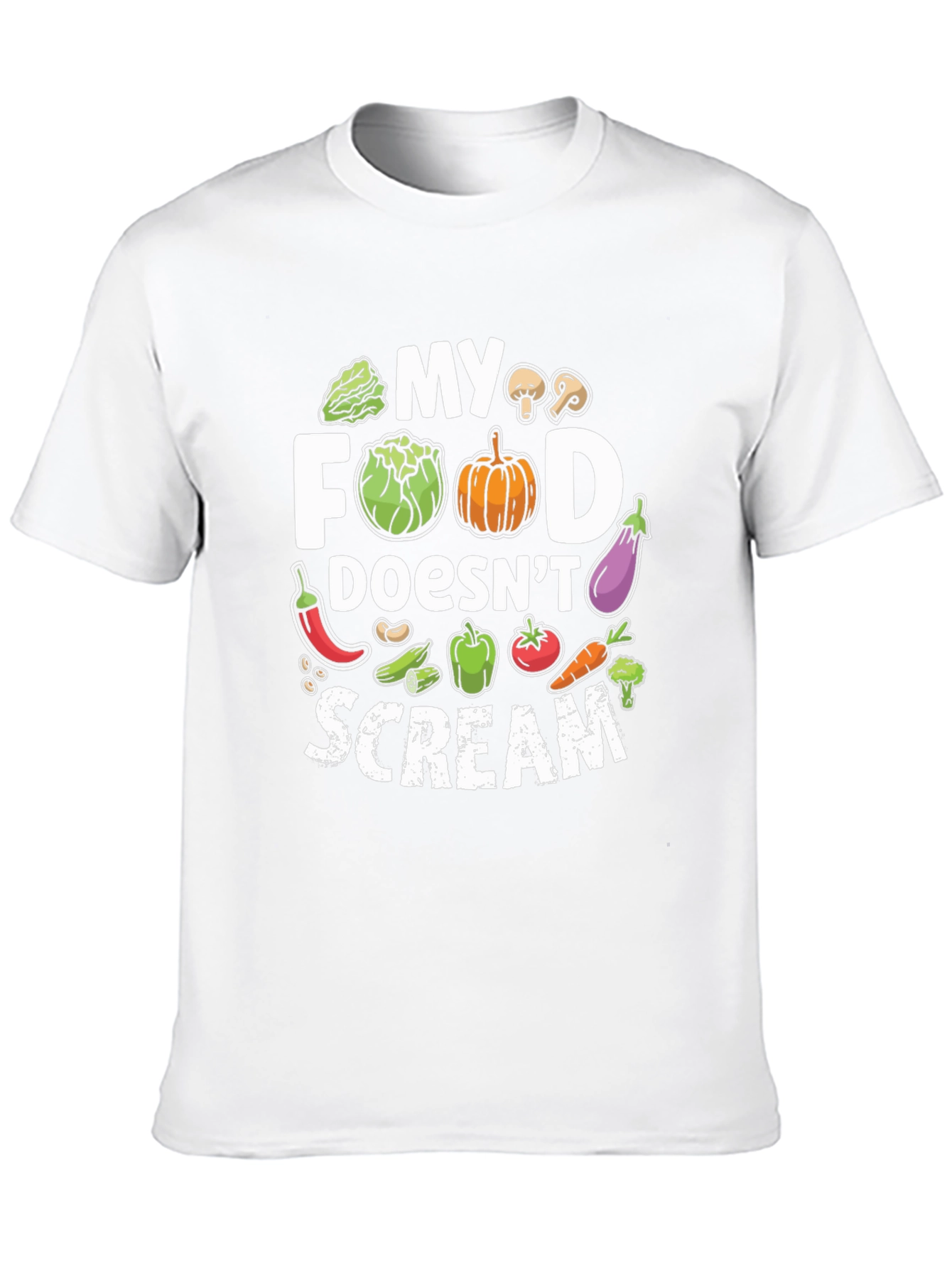 Black Vegan "My Food Doesn't Scream" Graphic Tee view 10