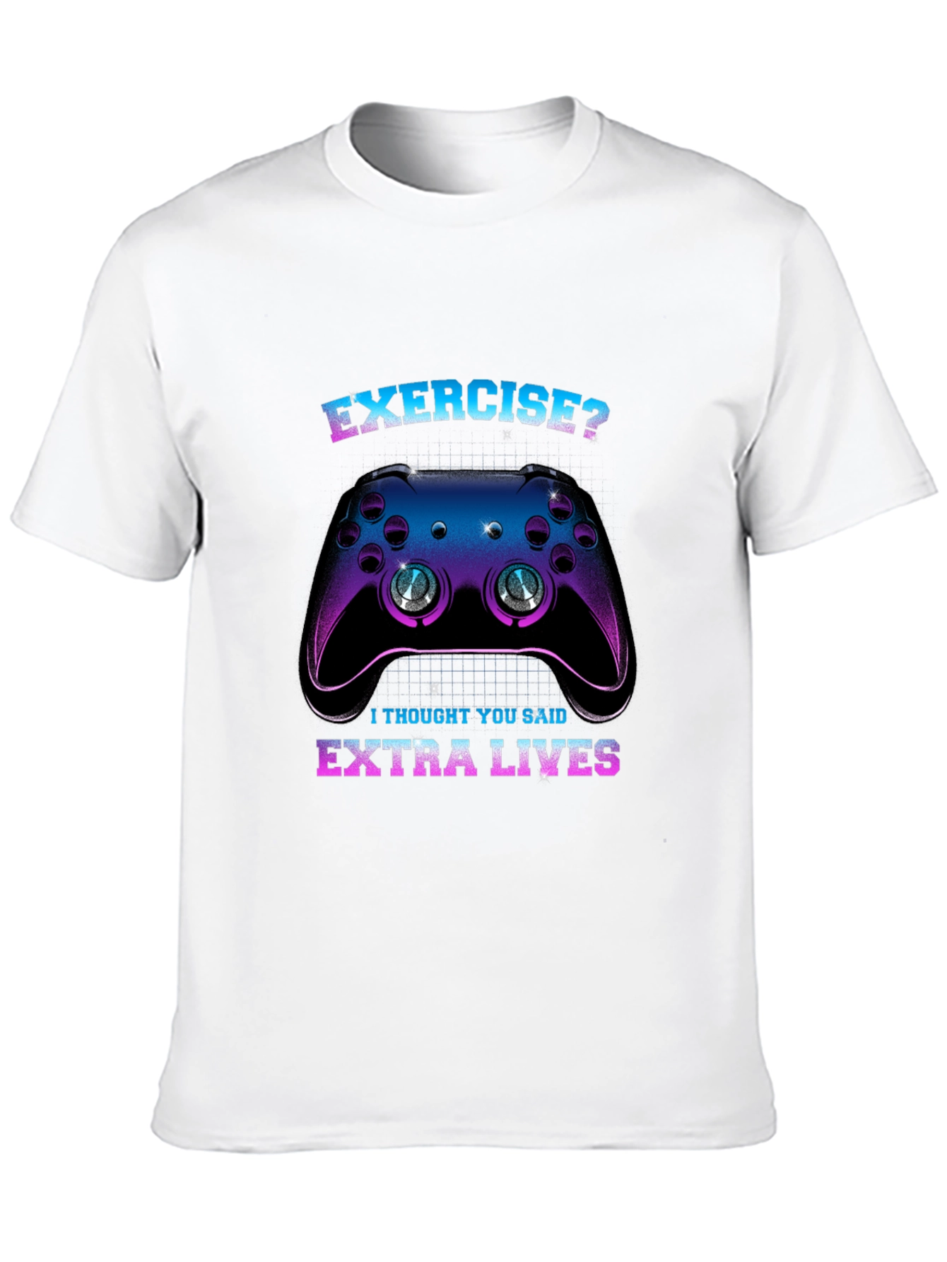 Black Funny Gamer T-Shirt: Exercise? Extra Lives! view 10