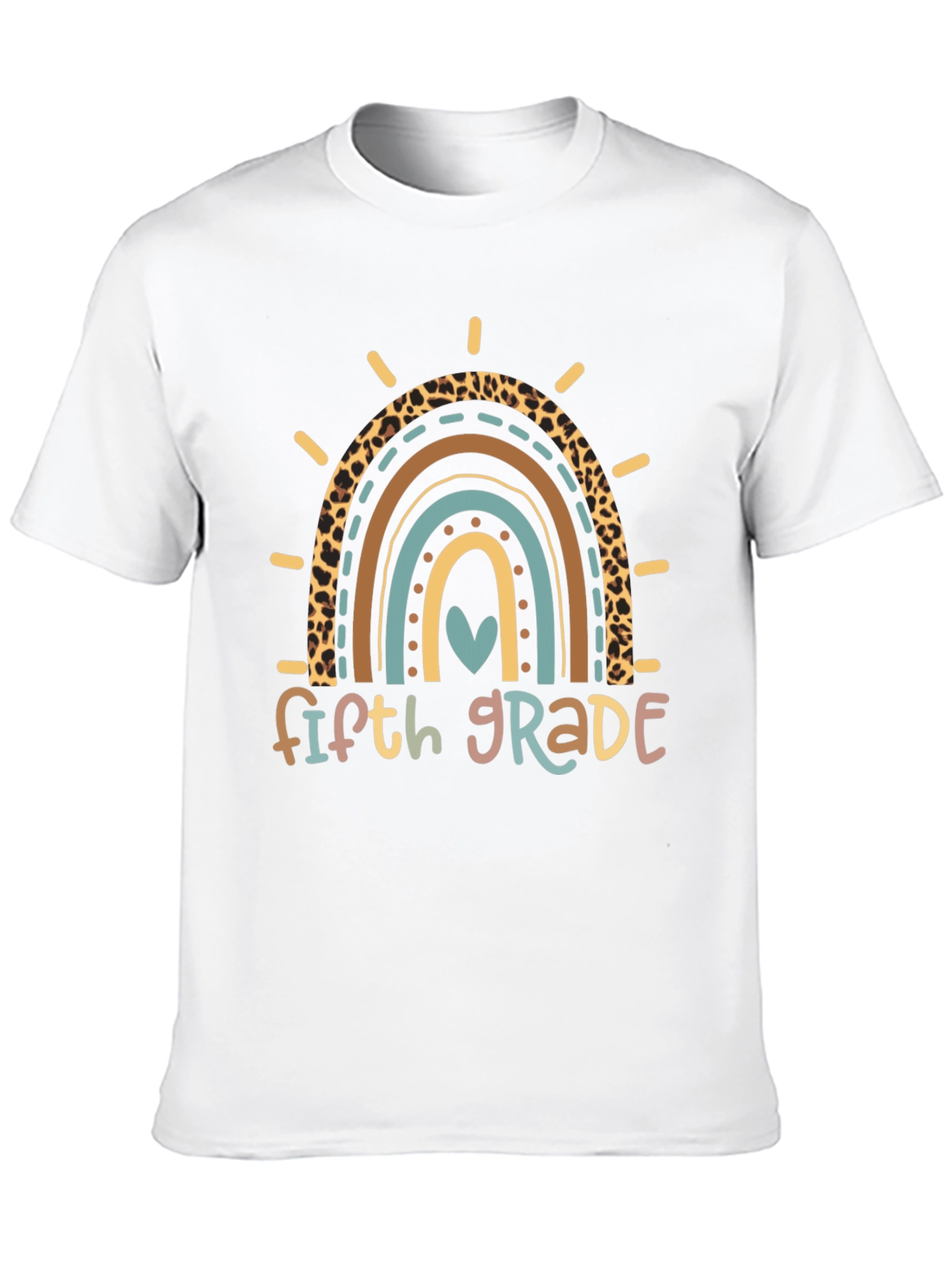 Black Fifth Grade Rainbow Heart T-Shirt view 10